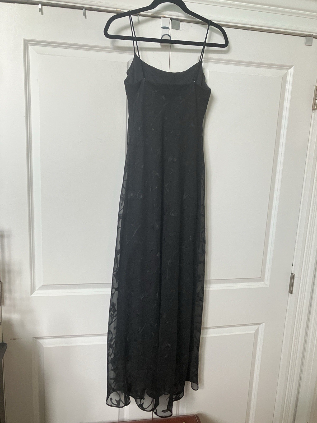 Y2K Onyx Nite Maxi Dress Womens Prom Black Strappy Long 90s Cowl Neck Whimsigoth