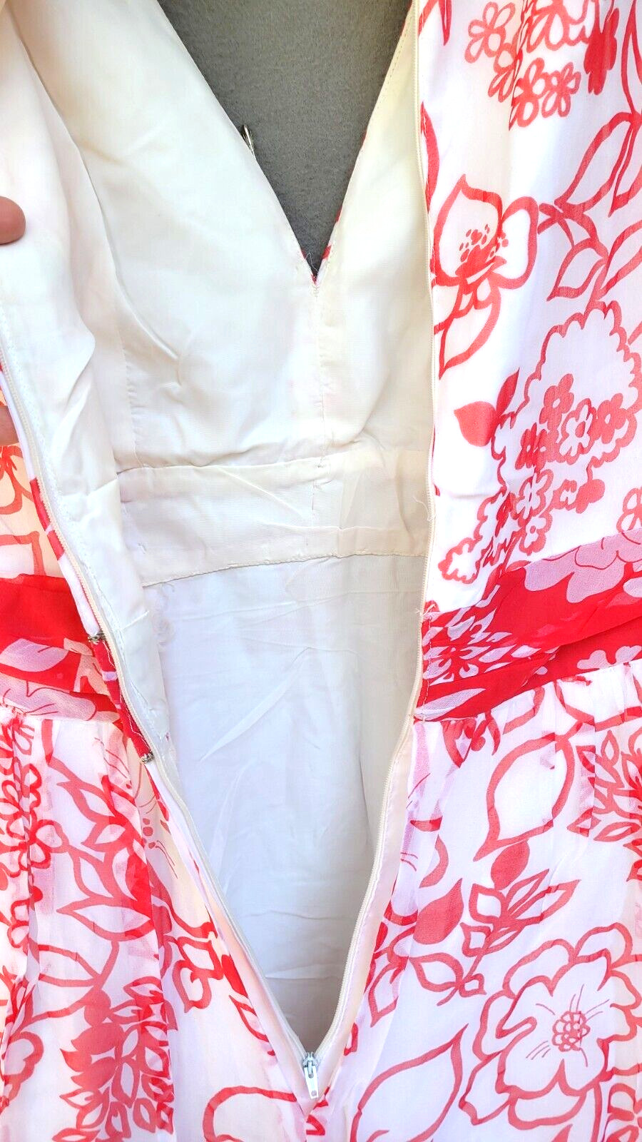 Roger Milot For Fred Perlberg Sleeveless Boho Floral Lined Maxi Dress FABULOUS