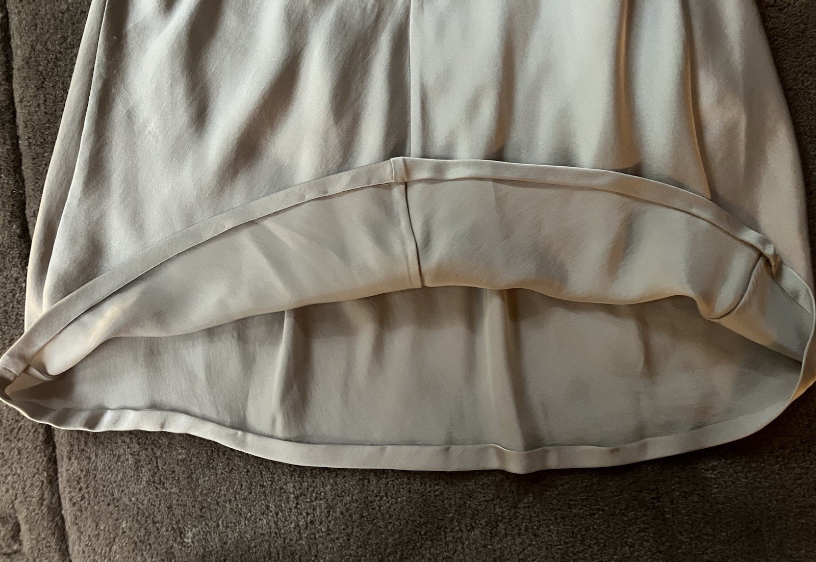 Vintage Valentino Roma, Silver 100% Silk Mini Skirt, Original Tags! Small