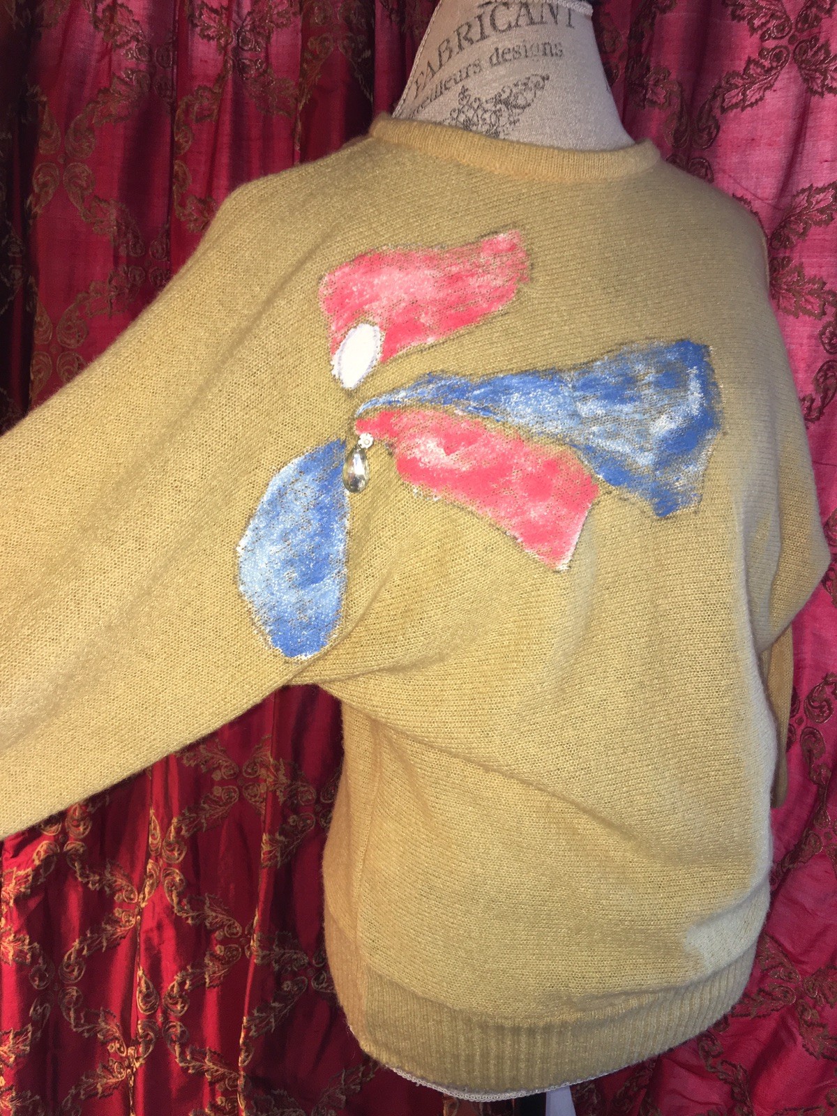 Vtg 80s Oversized Draped Dolman Batwing Sleeve Artsy Avant-garde Knit Sweater M