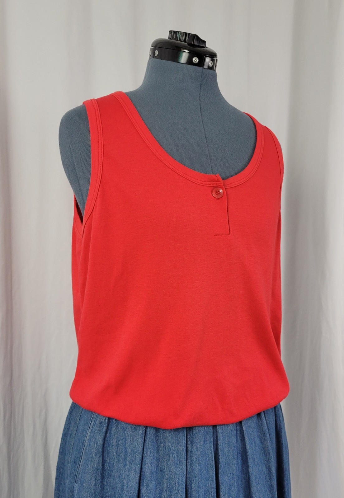 Vintage Objectives Red Knit Sleeveless Top w Waistband Size 40