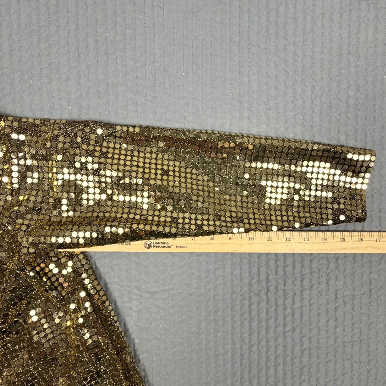 Vintage Gilberti Gold Sequin Open Front Jacket Metallic Disco Party Glam USA 12