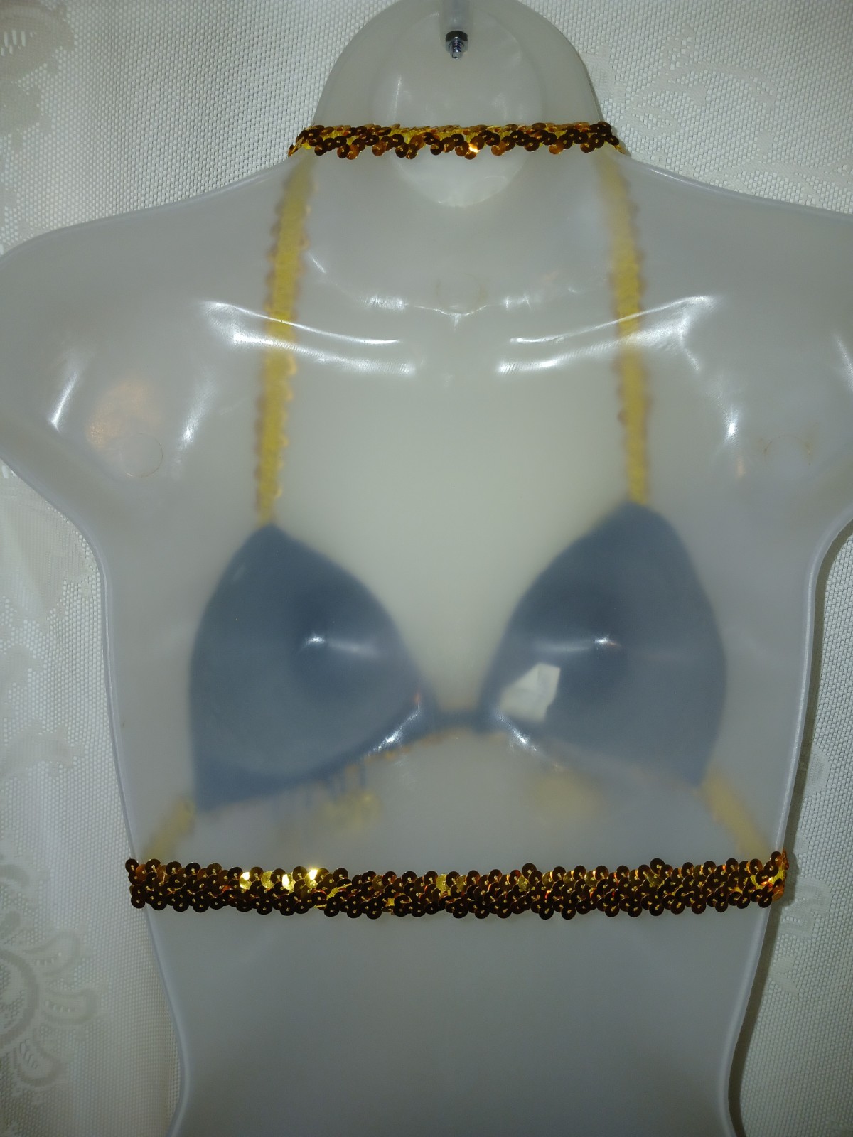 Vintage Belly Dancing Harem Genie Costume Black Chiffon Sequin Gold Coins XS