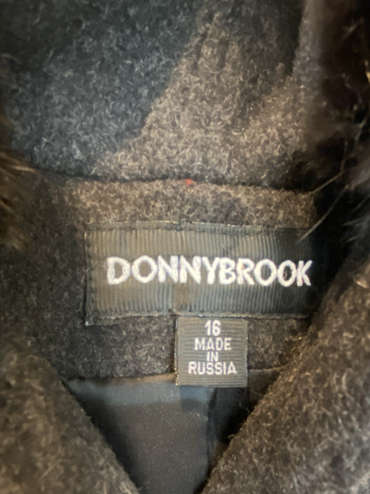 VTG Donnybrook 100% Wool Gray Maxi Coat Womens M Hooded Real Fur Opera