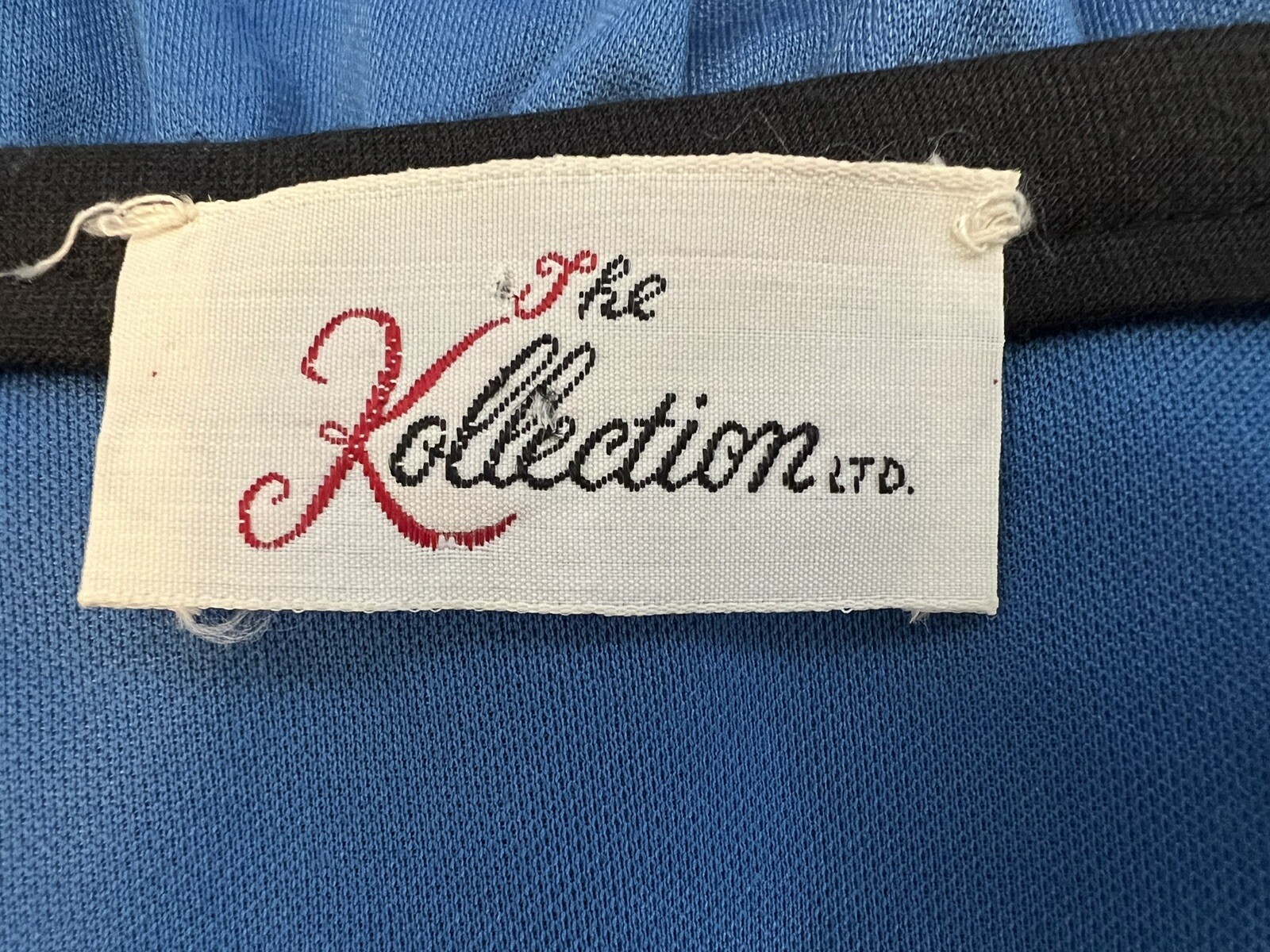 Vintage The Kollection Ltd Blue Short Sleeve Knit Dress