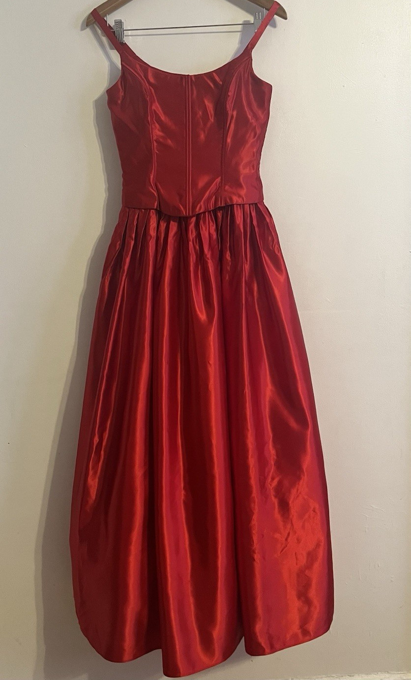 Jessica McClintock Gunne Sax Red Ballgown Dress Juniors 5/6 Vintage