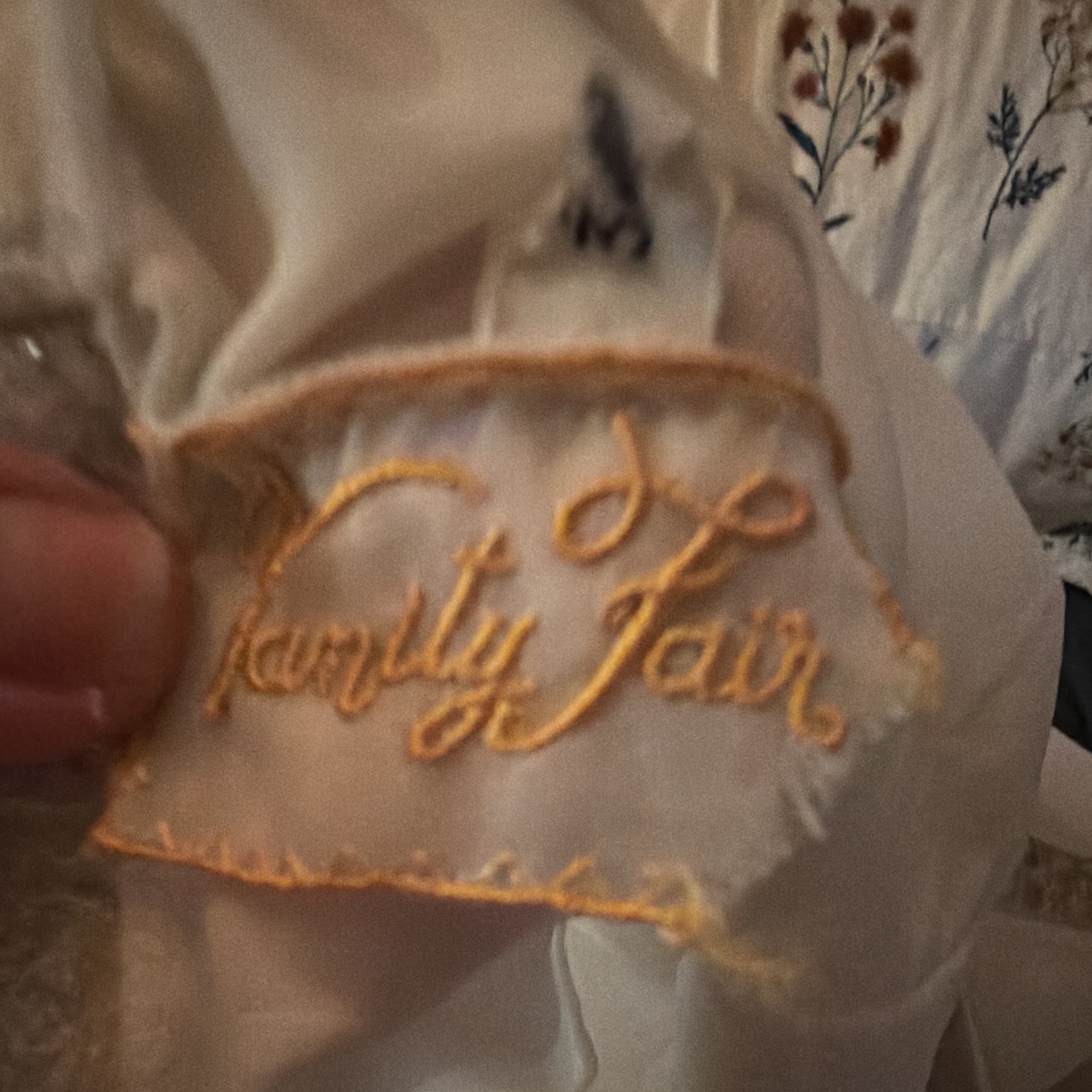 Vintage 1950’s Vanity Fair Gold Tag Chiffon Nightgown Dress Gold Embroidered 3