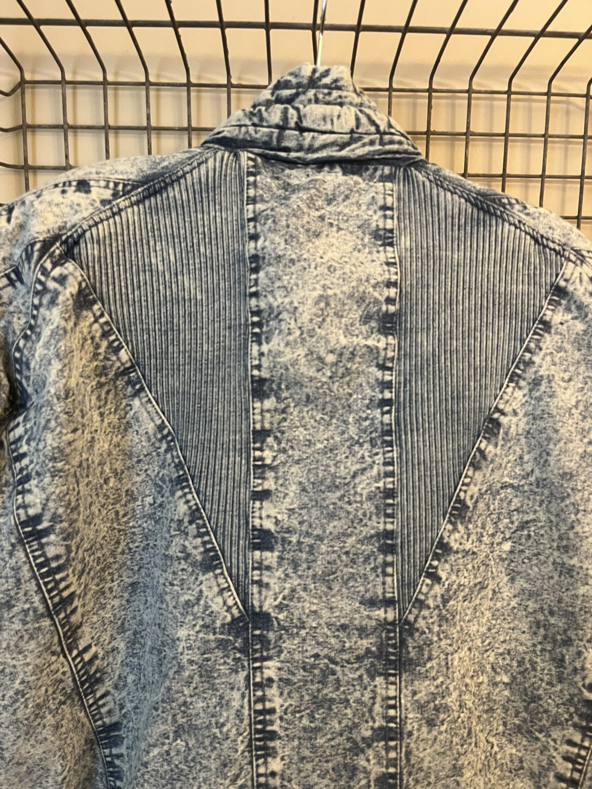 VTG 80’s Acid Wash Long Denim Jean Coat Jacket Sergio Valente 5/6