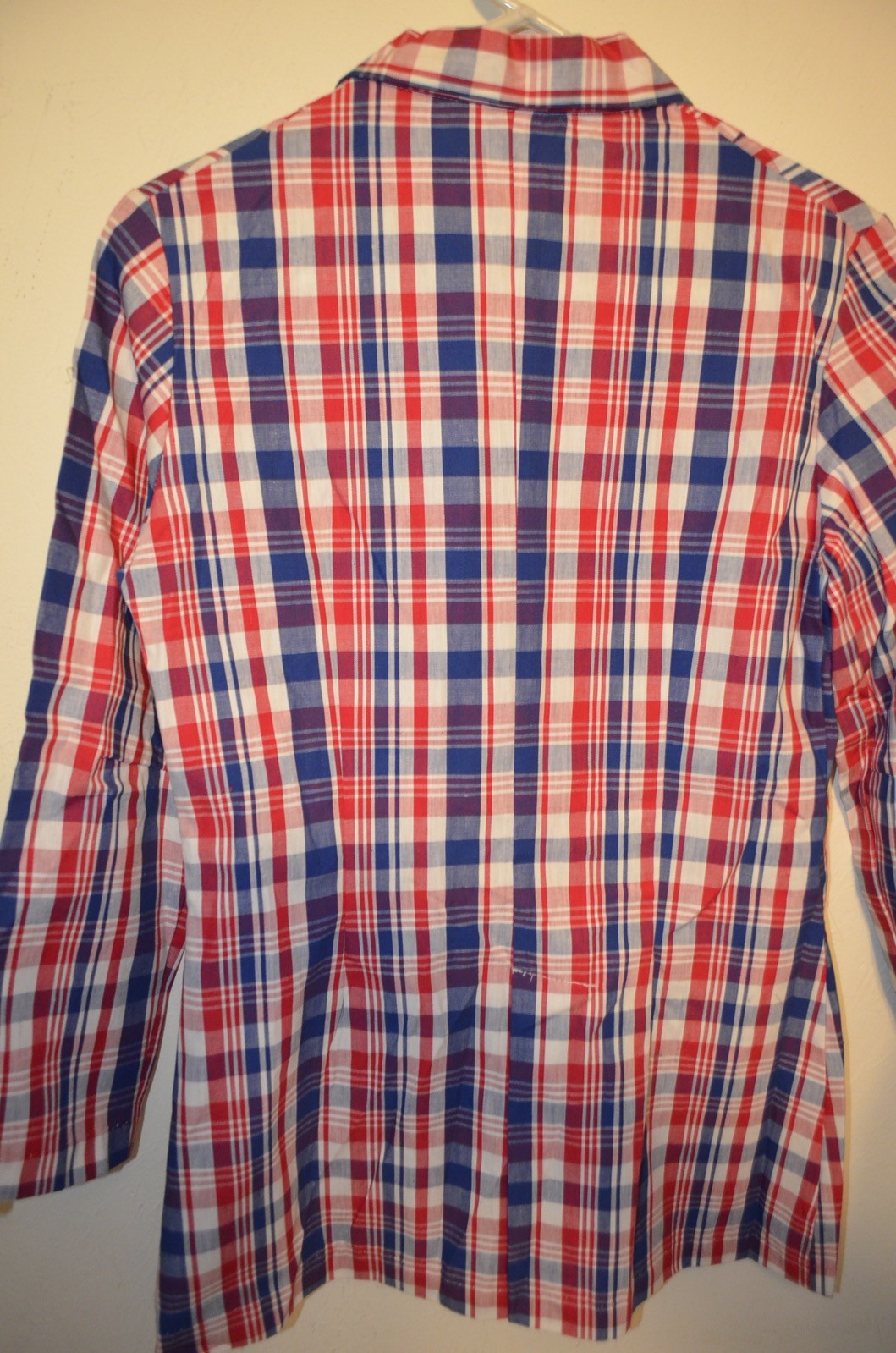 Retro Plaid Single Stitch Patriot American Grandma 9/10 S/M Jacket VTG 50s 60s