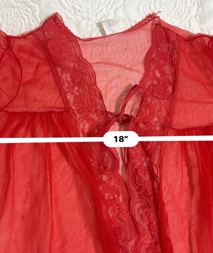 Vintage Glencraft Lingerie Red nylon and lace lingerie nightgown #0012