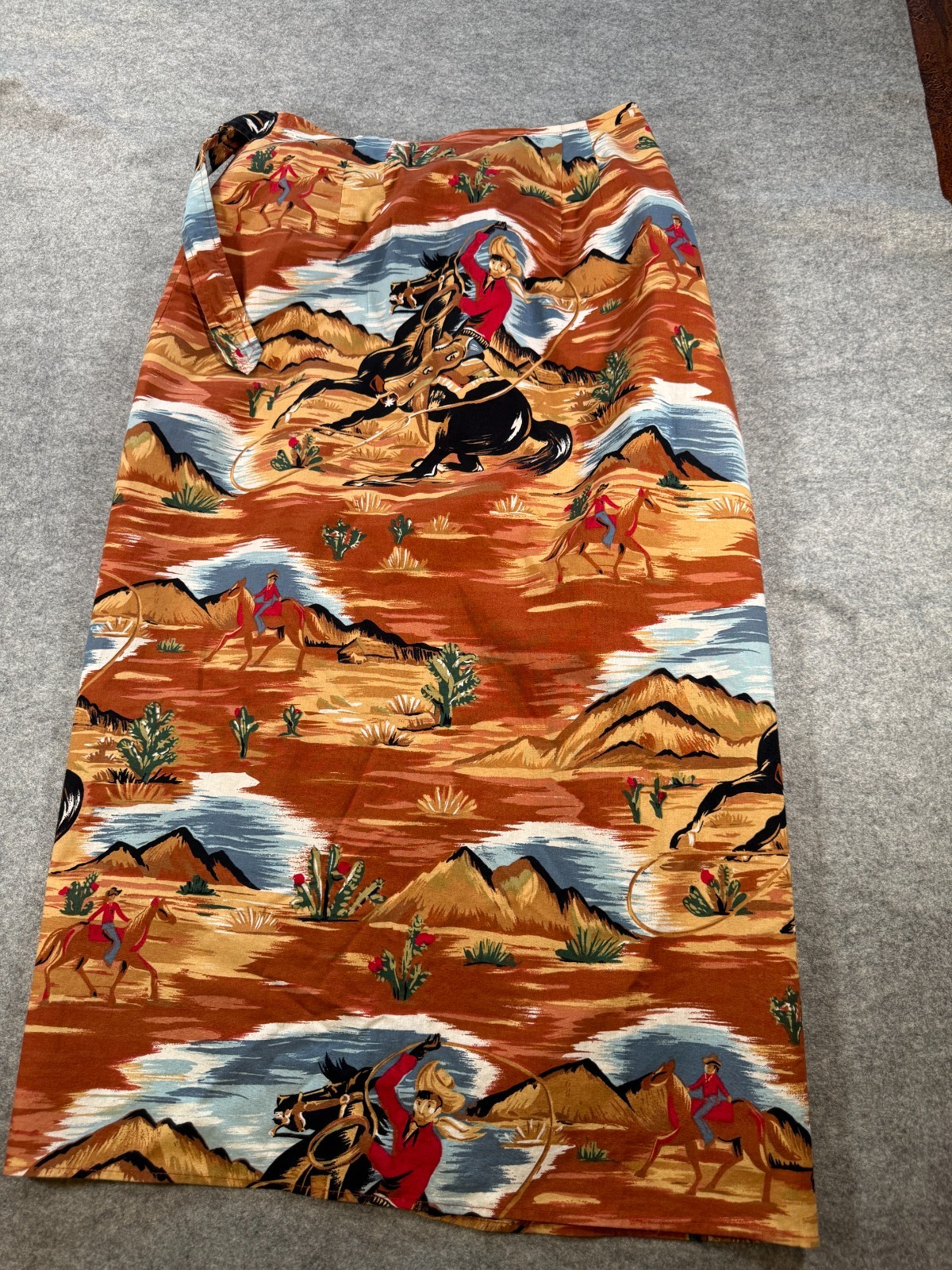 Vintage Gabriella’s Western Wrap Skirt L Cowboy Rodeo Southwestern 100% Cotton