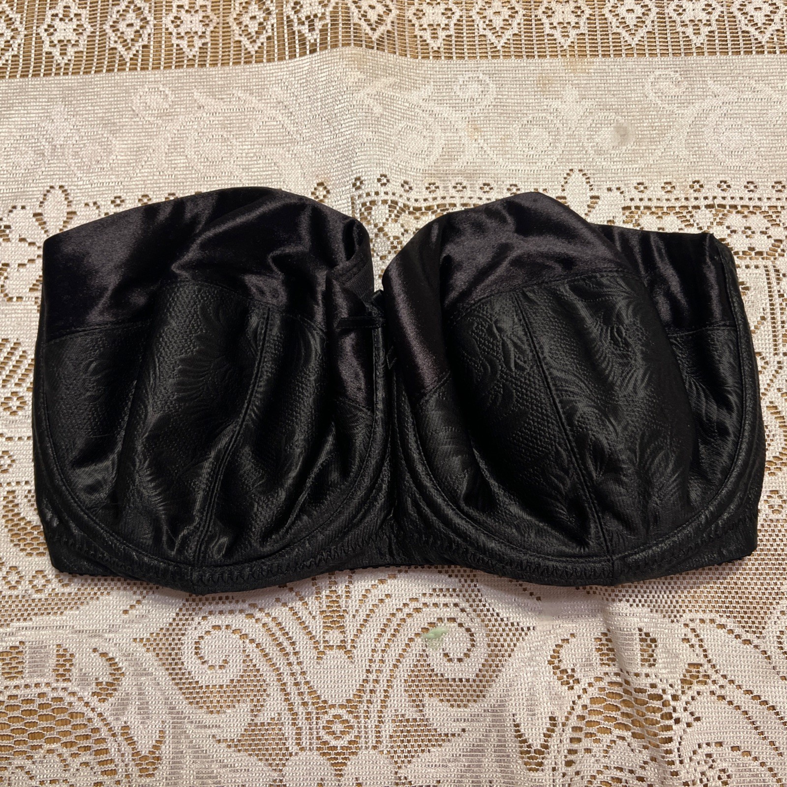 Vtg Bali Style: 3370 4 In 1 Strapless Bra Satin Padded Black 32DD No Straps!