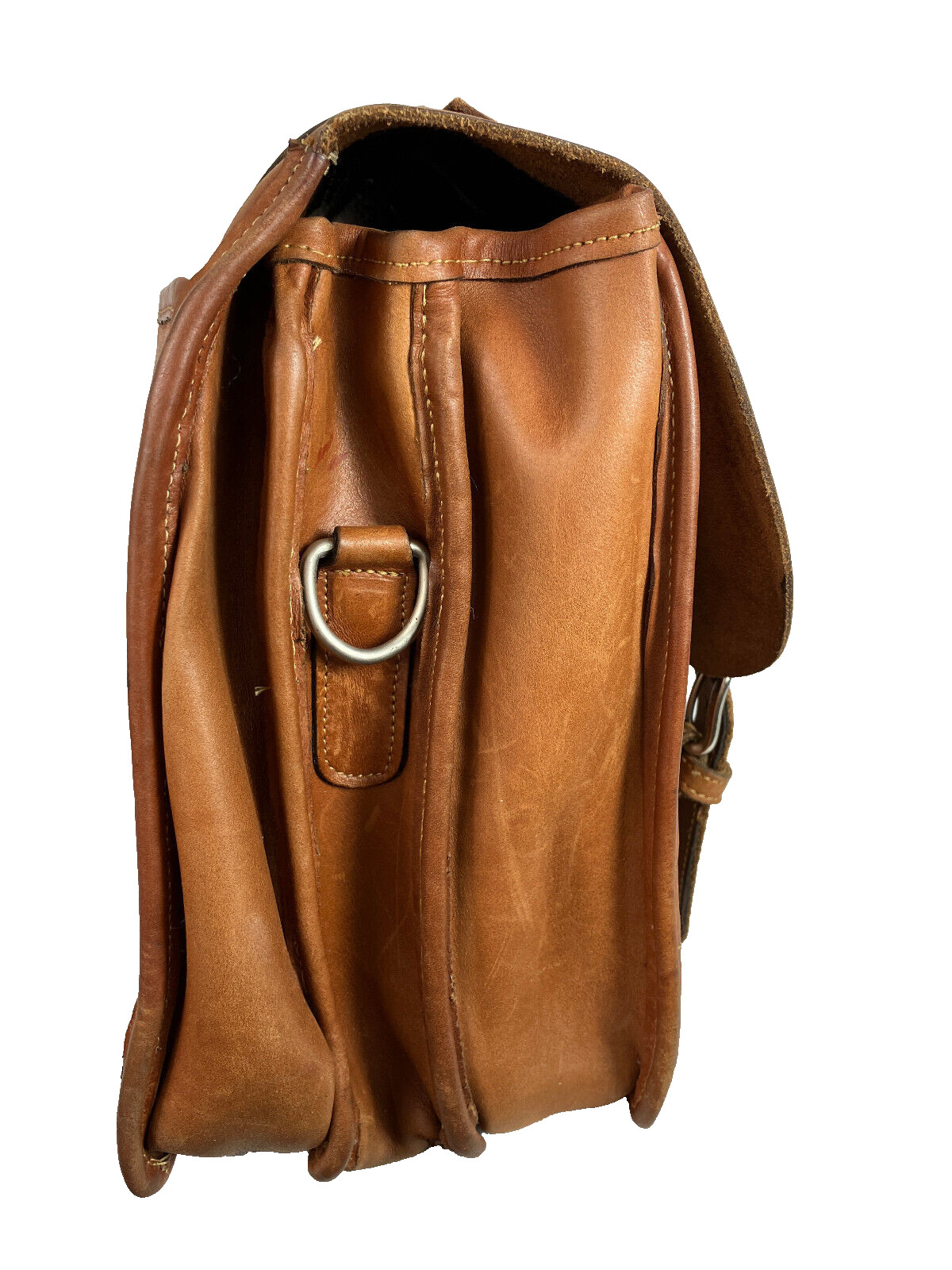 Vintage Custom Hide Vachetta Classic Book Bag Briefcase 3 Compartment 1945 Army