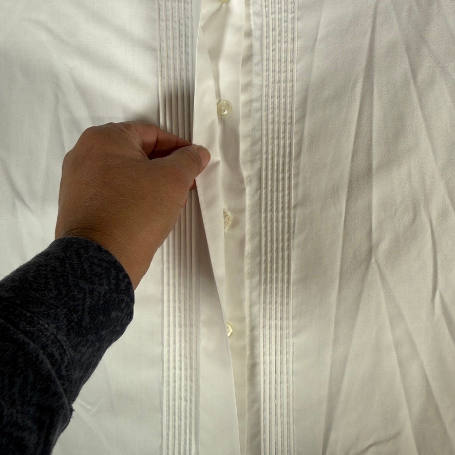 Yves St. Clair Vintage White Lace Collar Pintuck Button Up Blouse Womens XL