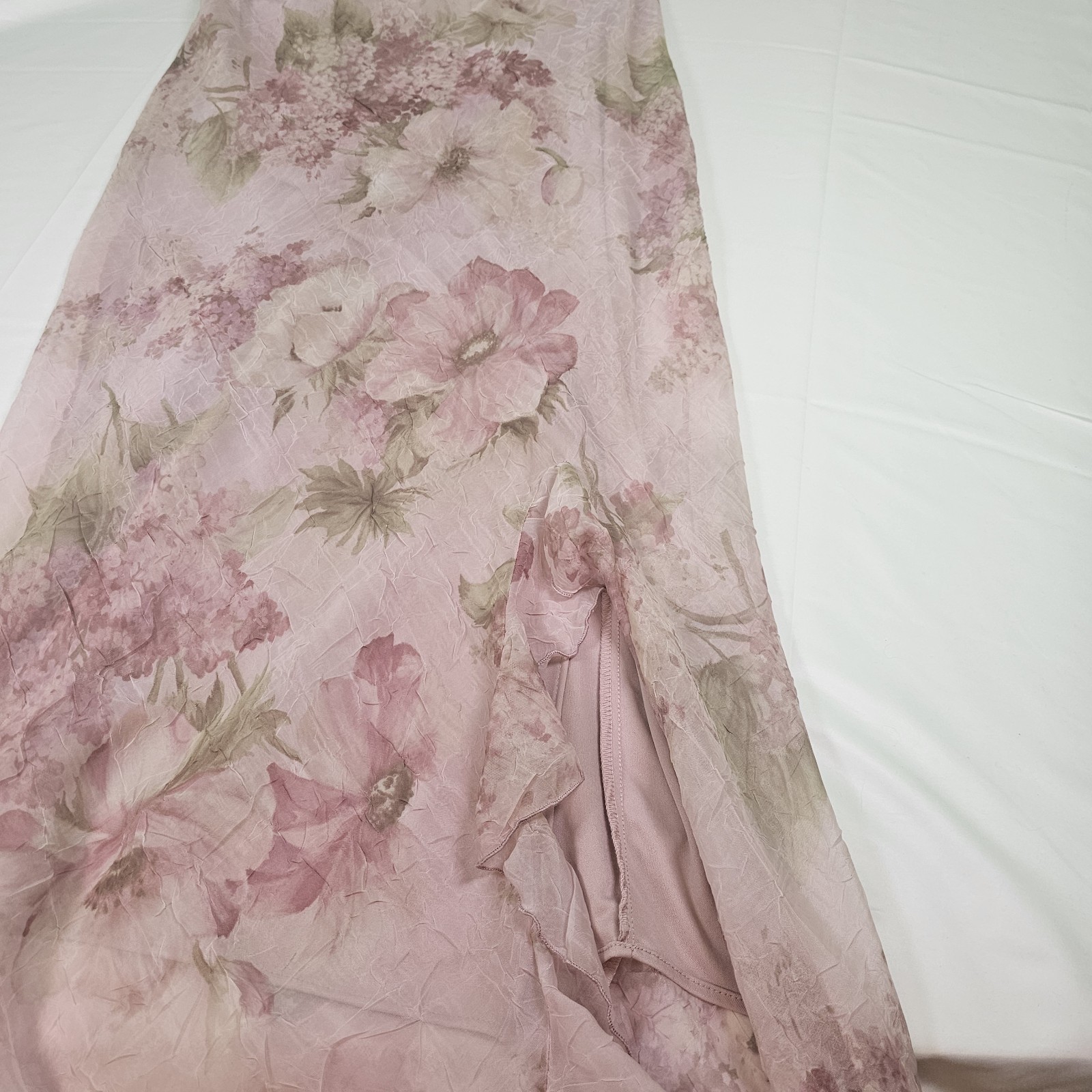 VTG 90s Y2K Fairy Floral Dress R&M Richards Pale Pink Chiffon Appx Sz L Coquette