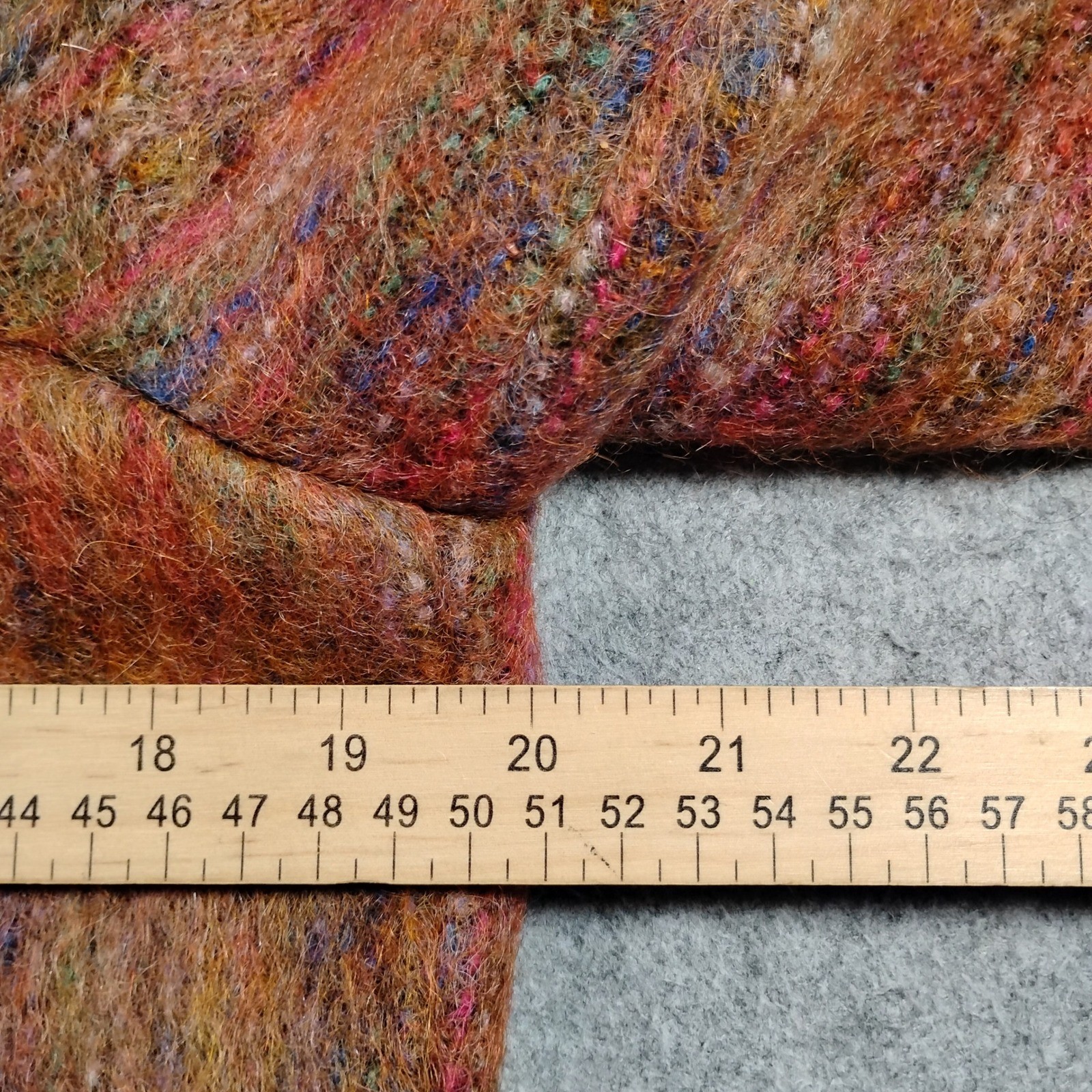 Gregge Sport Crop Open Front Jacket Women’s Size 8 Orange Multicolor Mohair Wool