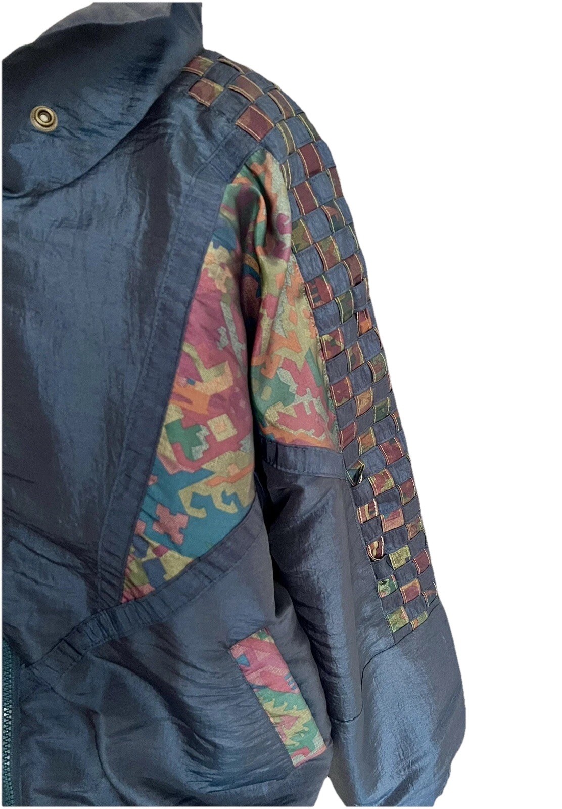 Vintage Great Cavalier St. Paul Iridescent Blue Two Piece Track Suit Set Size S