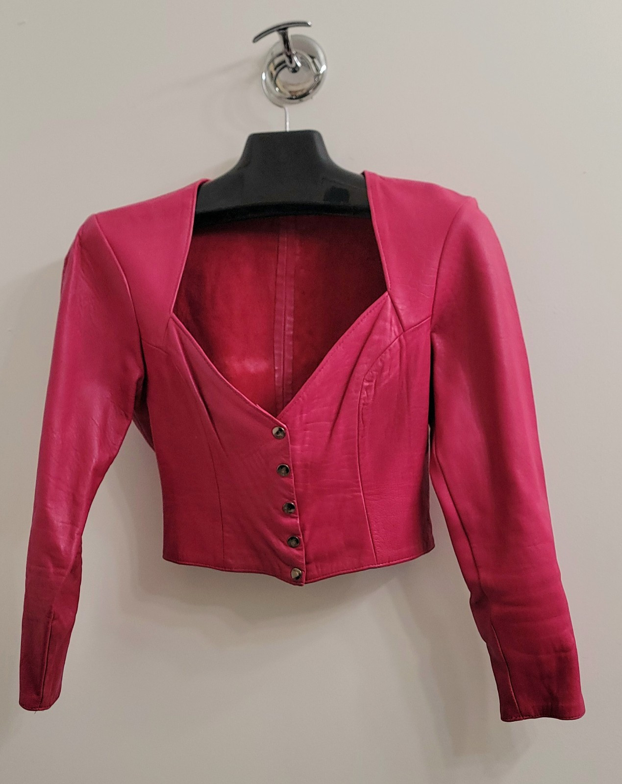 FIRENZE SANTA BARBARA Vintage Pink Soft Calf Leather Jacket Top – Size S