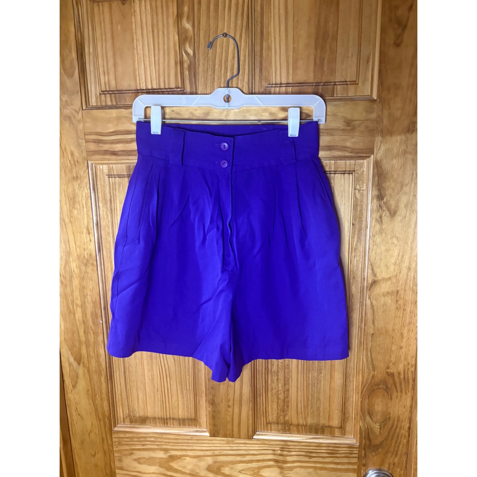 Studio C Vintage High Waisted Pleated Shorts Purple Size 9/10 Retro Made in USA