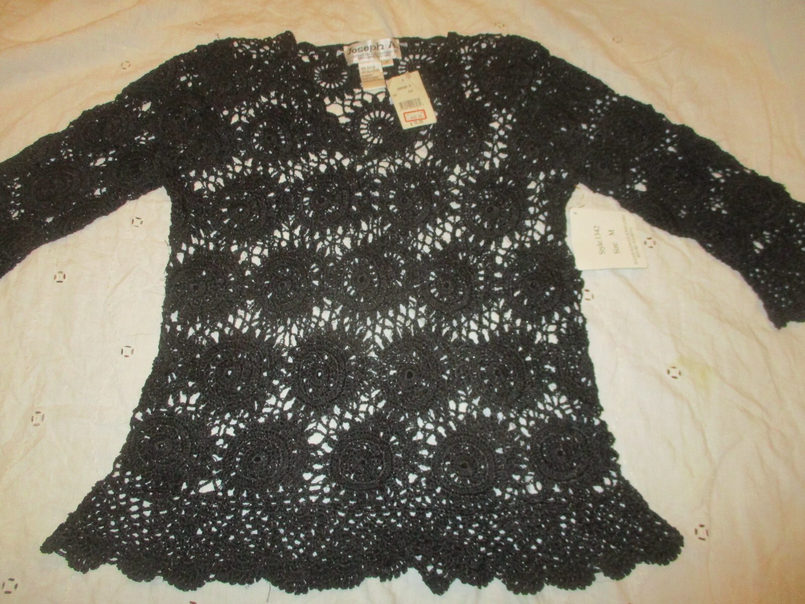 Joseph A vintage old stock crochet tunic sweater top
