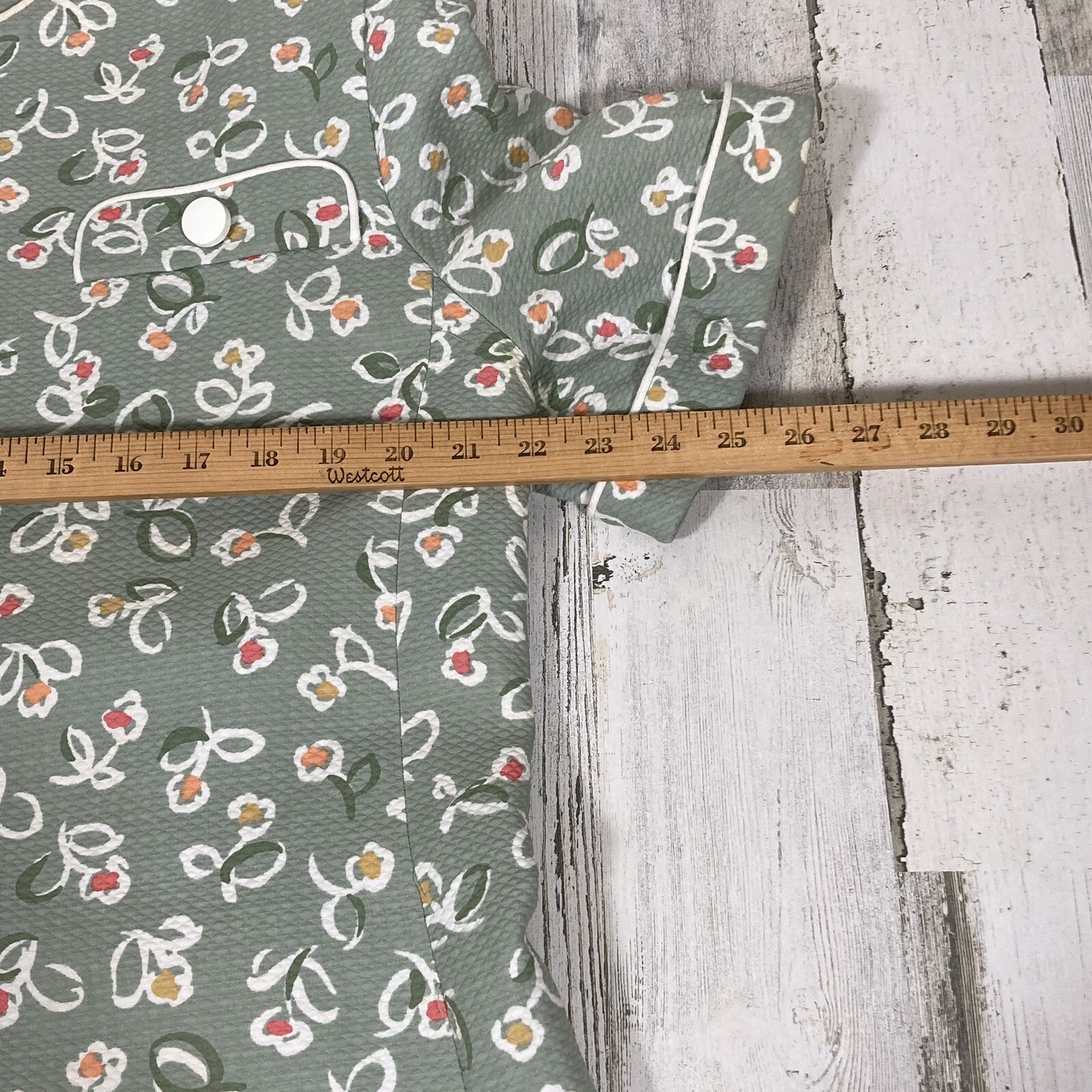 William Pearson Shift House Dress Woman XL Green Orange White Knee Length