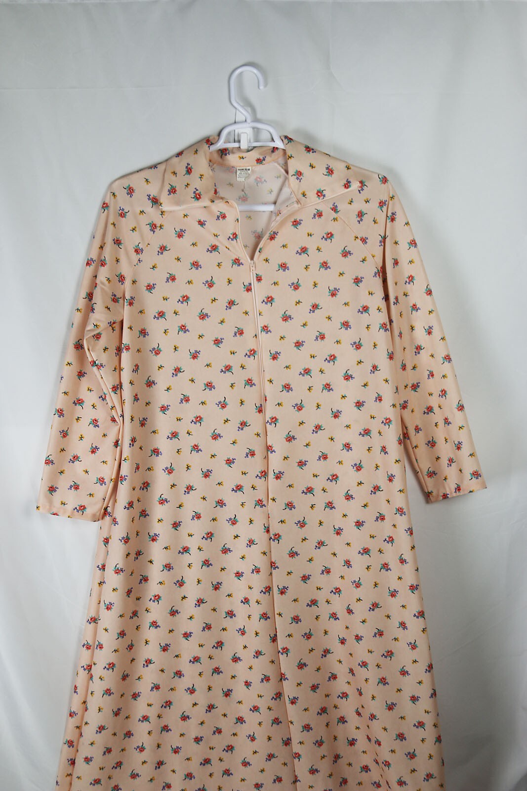 Vintage House Dress 1970’s Elaine Sklar Sz L Maxi Kaftan Housewife Brady Core