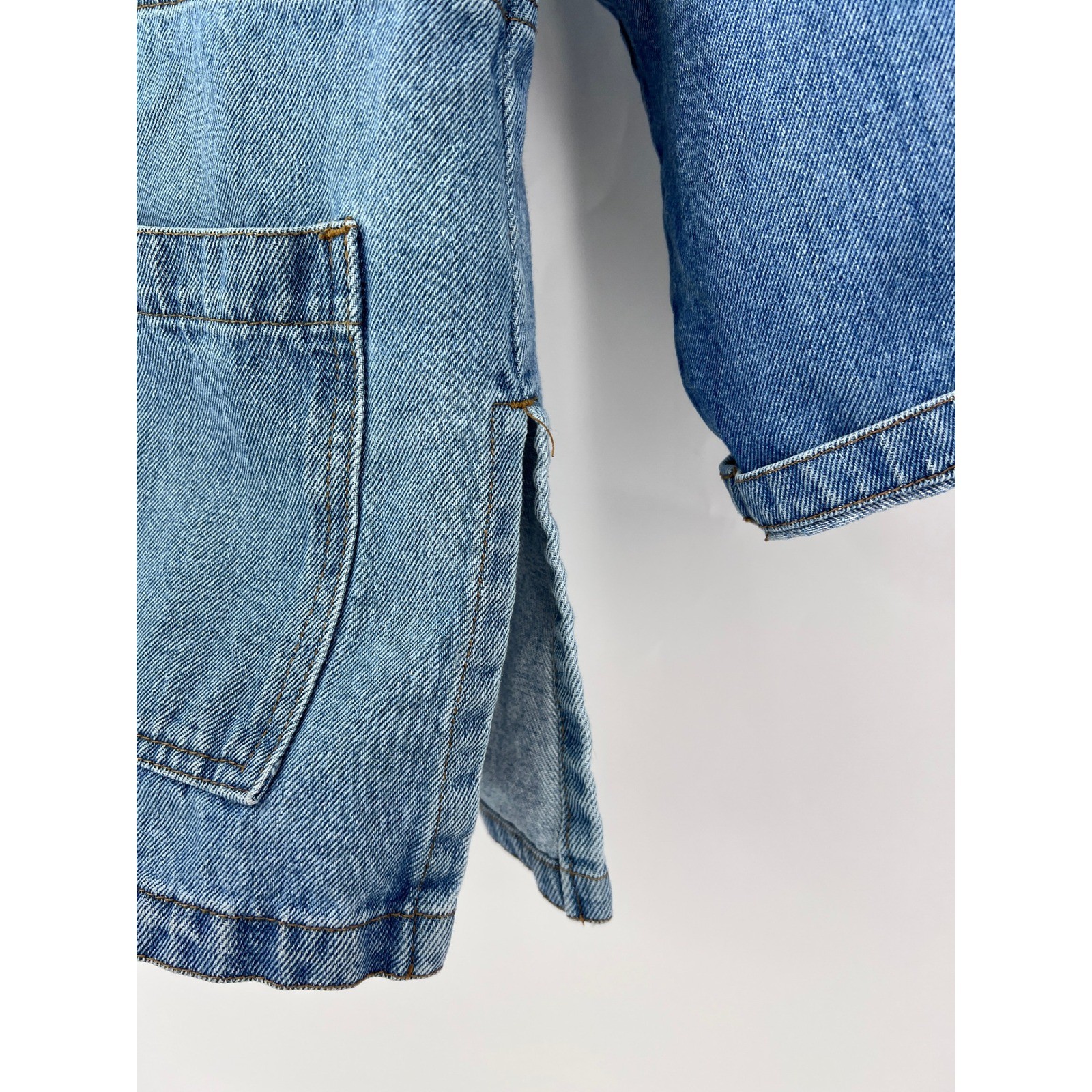 Vintage Denim Chore Jacket Coldwater Creek Womens Blue Ribbed Large