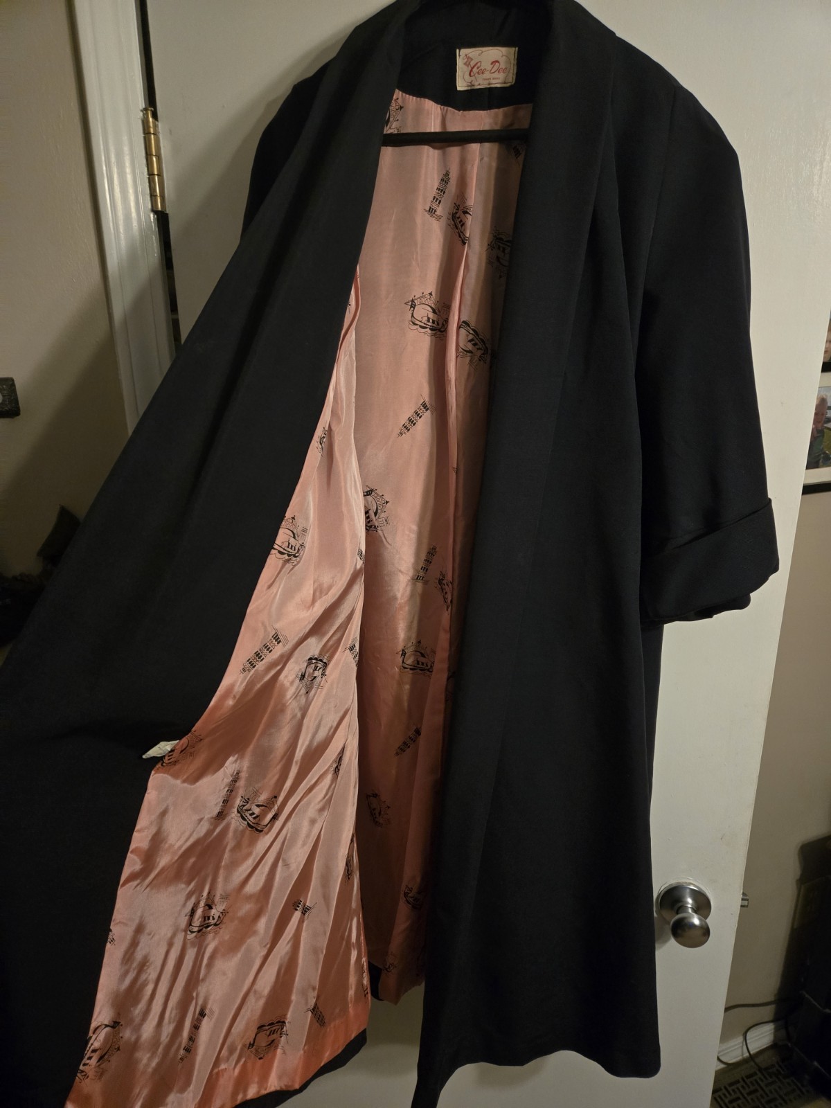 Vintage Cee-Dee Coat Black Lined Women’s