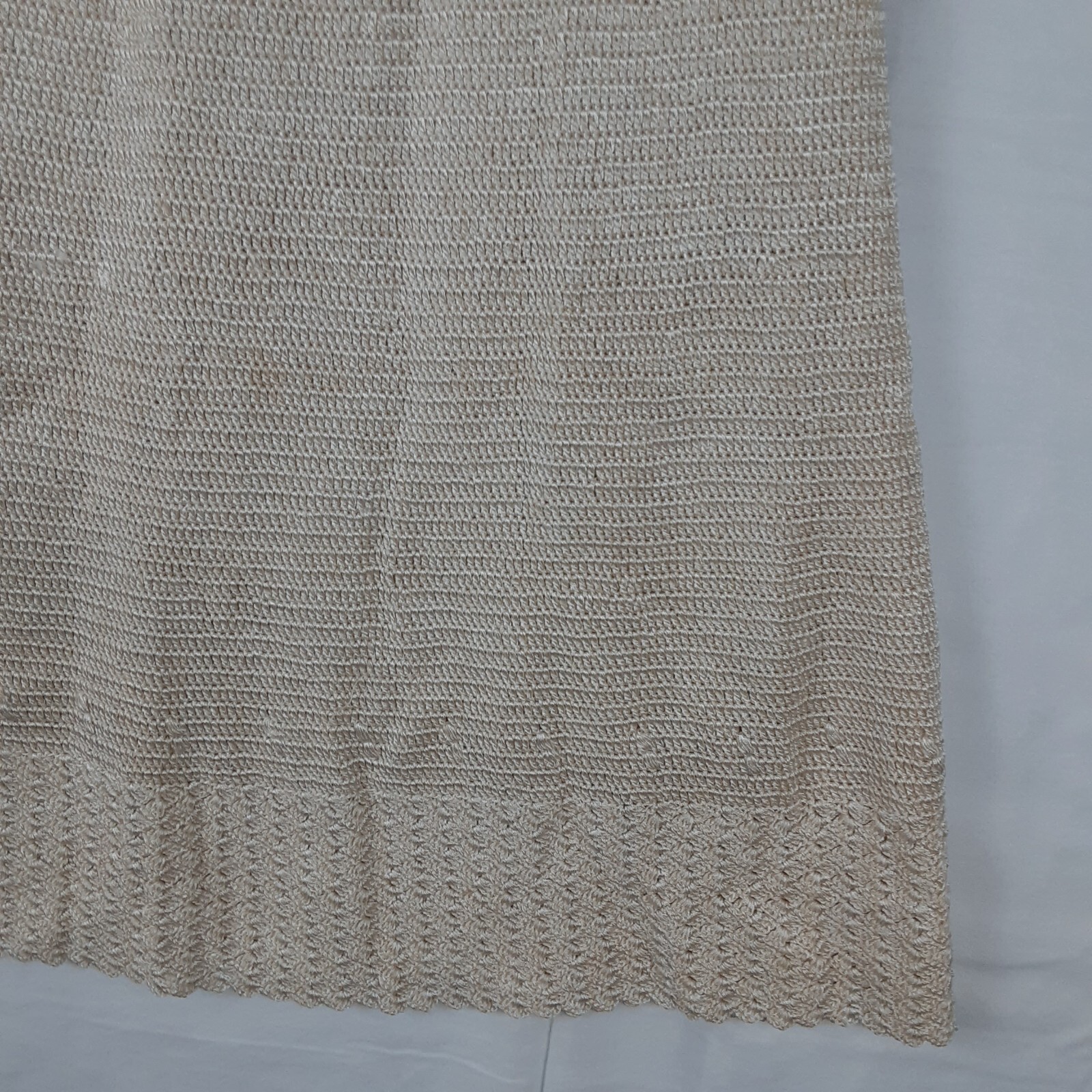 Vintage Sweater Skirt & Top Matching Set Beige Womens Unmarked Size/Brand READ