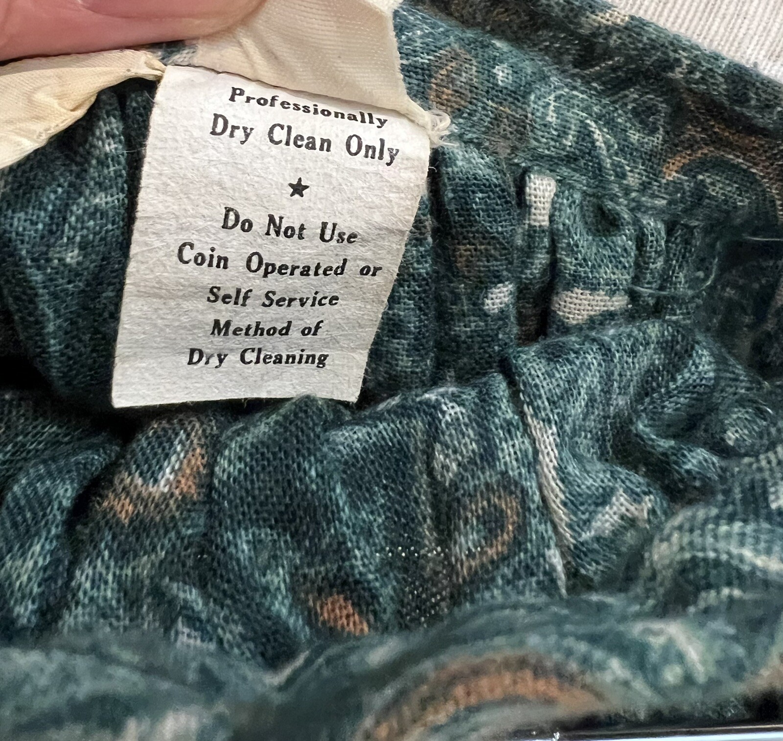 Vintage 60s Summit Of Boston Teal Paisley Circle Skirt Pleated Size 12?