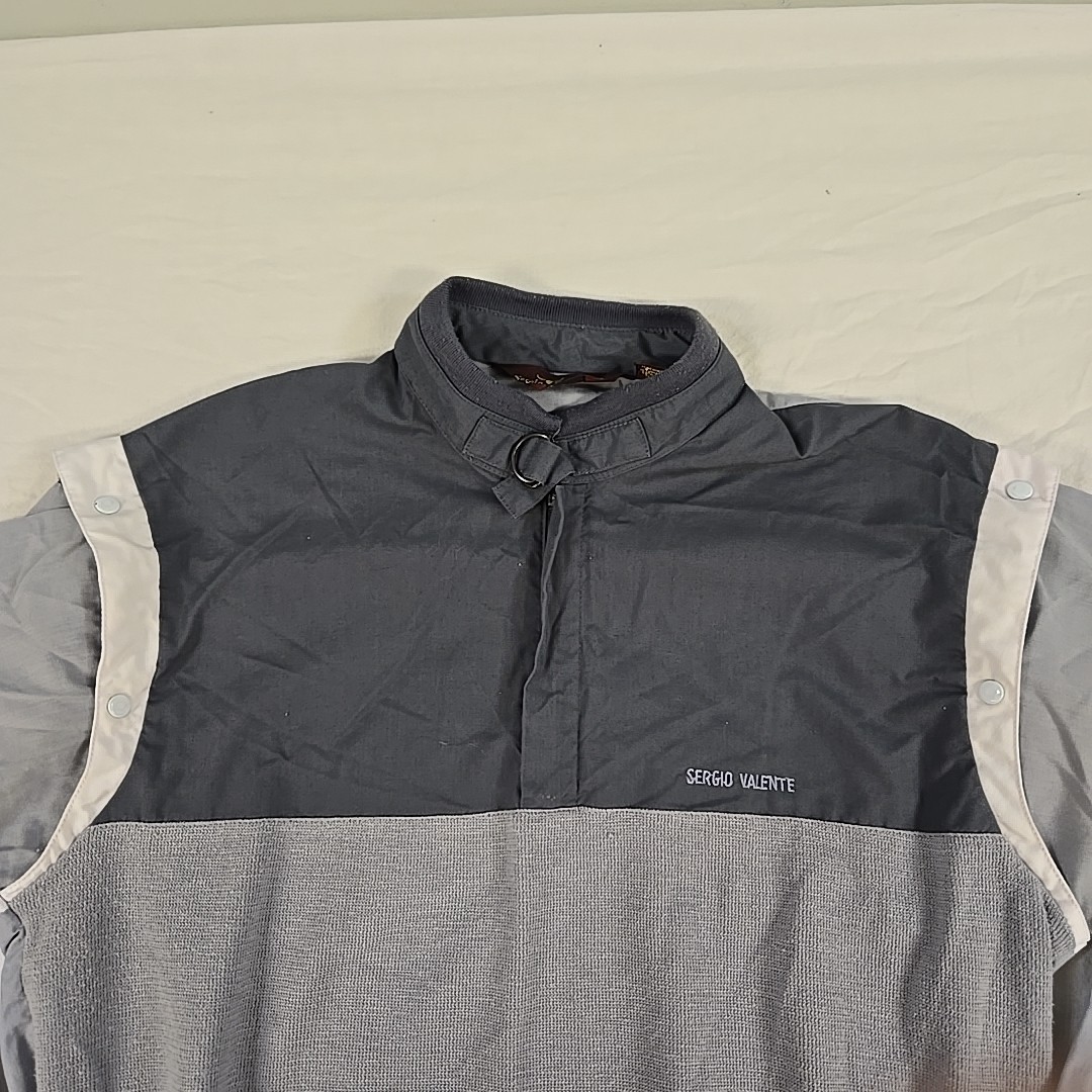 Vintage Sergio Valente 80’s Snap Sleeve Shirt Size Small Gray
