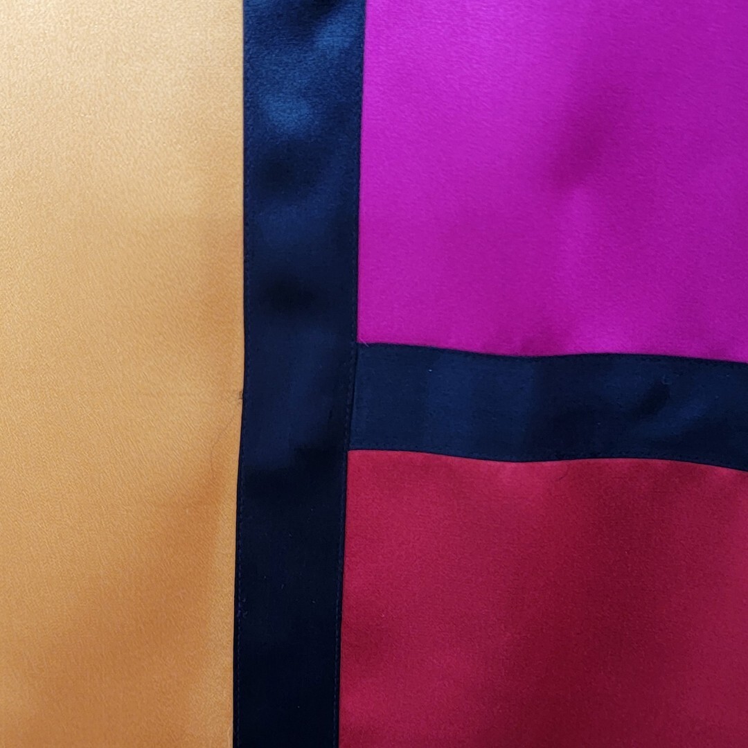 Carlisle Multi-Colored Silk Mondrain Block Blouse Vtg Y2K Shoulder Pads Women 12