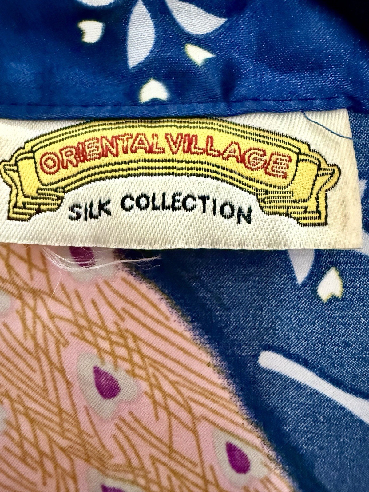 VTG 90s Silk Peacock Kimono Robe Blue Floral Statement Boho Lagenlook Luxe