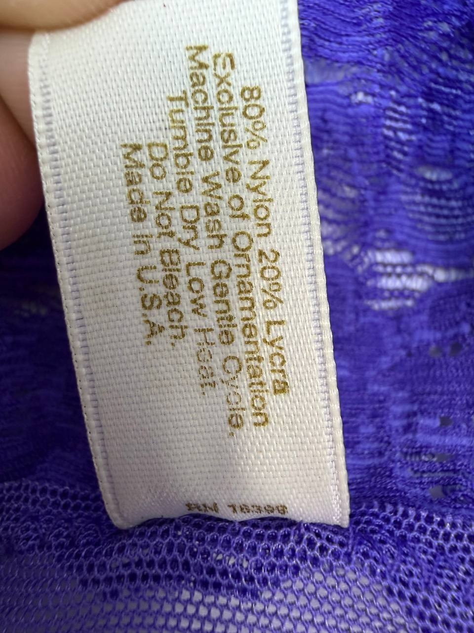 Vintage Victoria’s Secret Purple Sheer Lace Mesh Brief Panties M Nylon USA