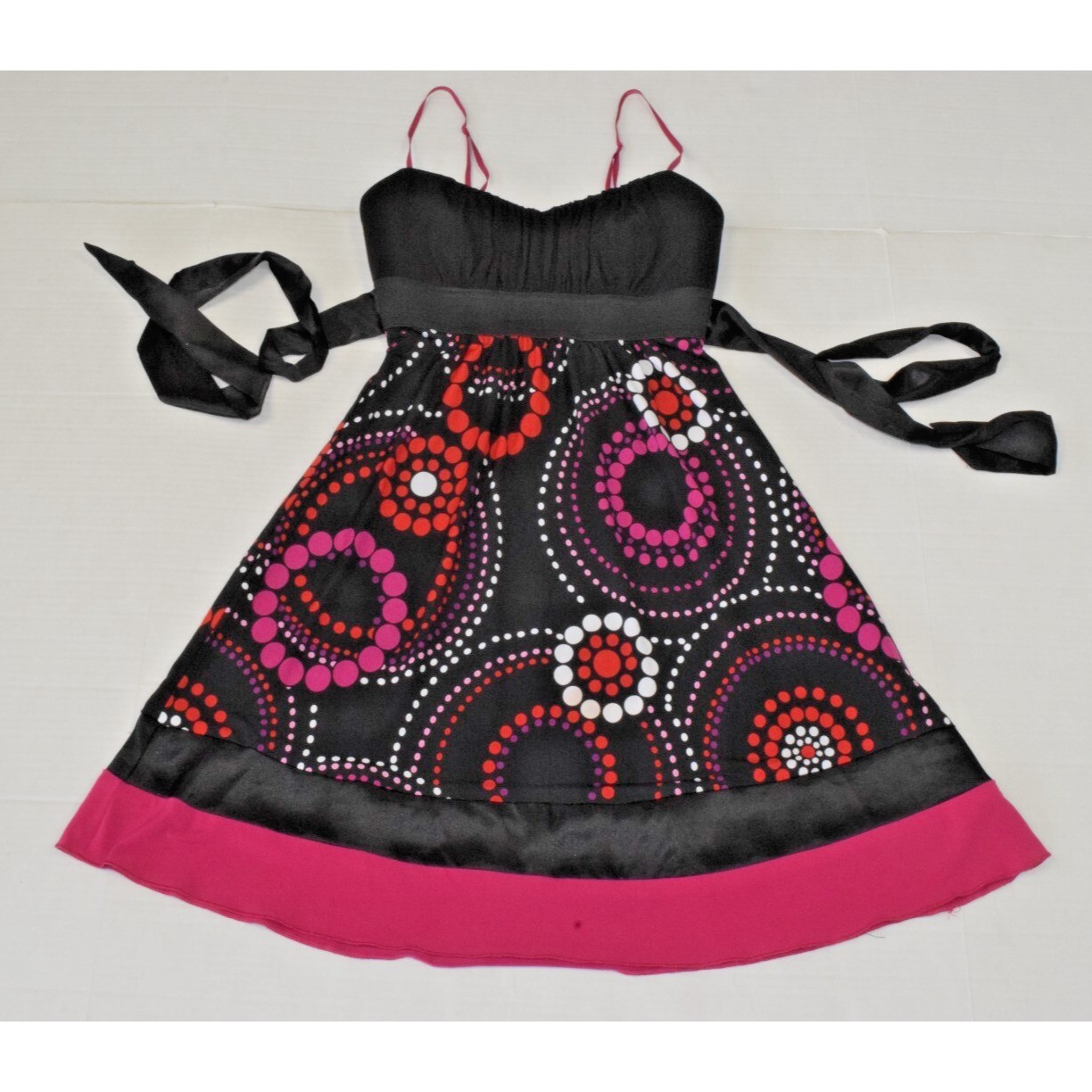 Vintage Dress Ruby Rox Size S Y2K Fit & Flare Back Tie Padded Bodice Made USA