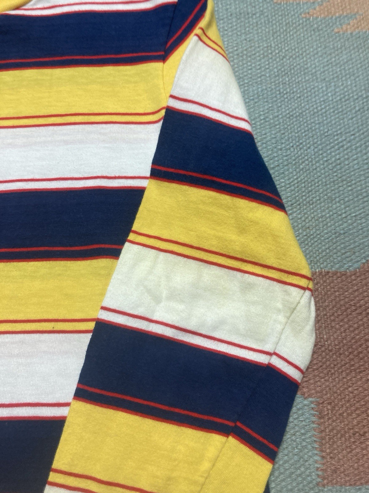 Vintage 50s long sleeve t shirt striped cotton soft multicolor JCPenney medium