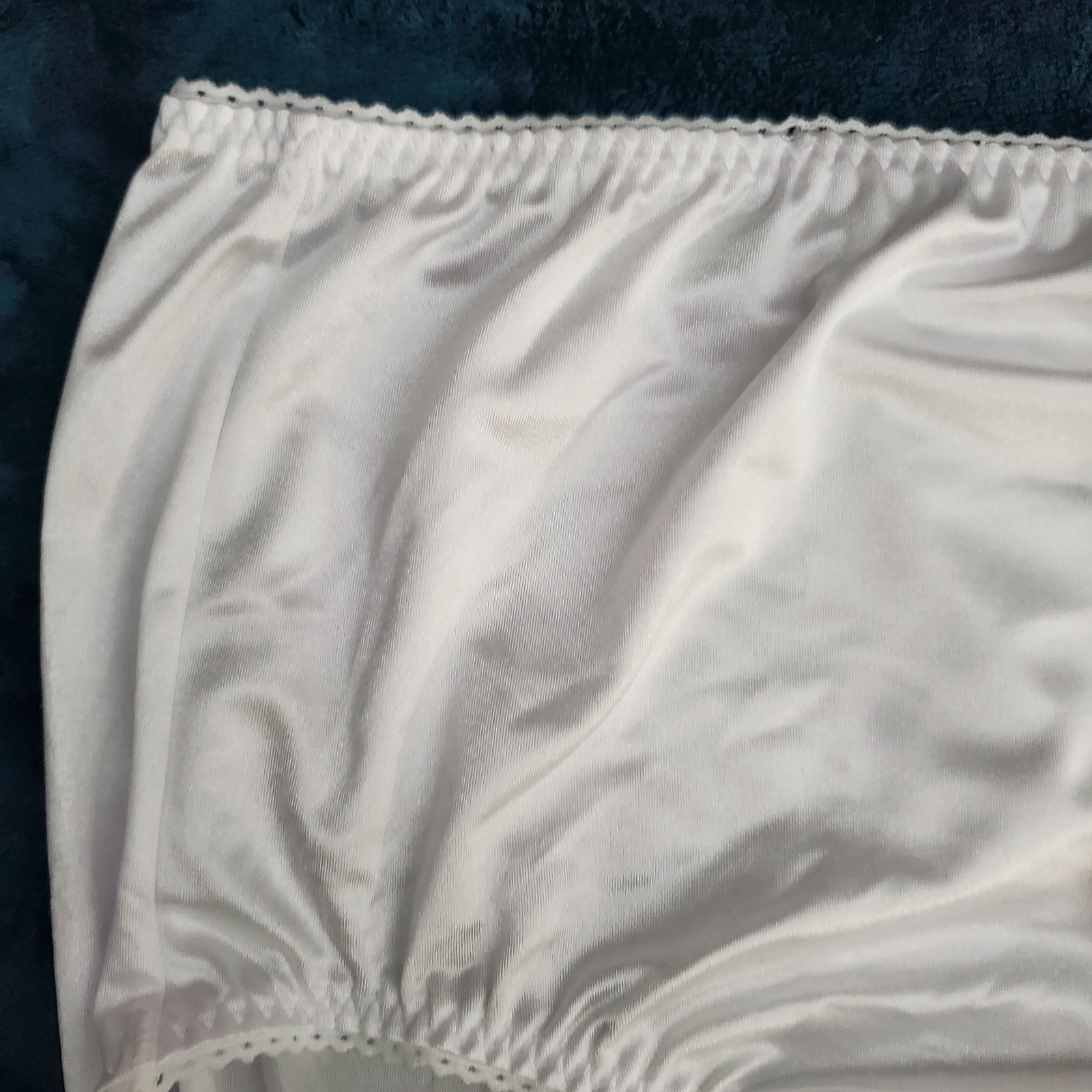 Vtg Sheer Panties Shiny Silky Nylon Gusset Plus Size 11 Sissy Sexy Granny Panty