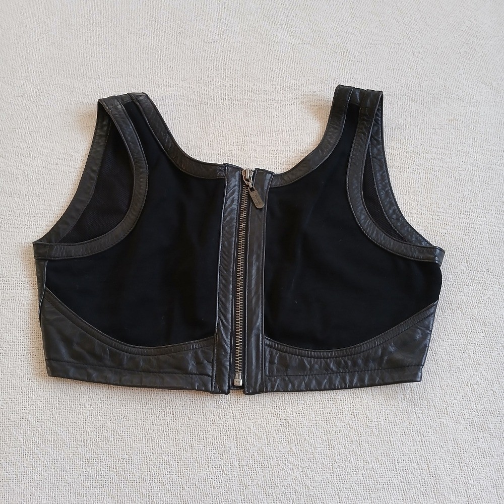 harley davidson leather bustier bra biker core 38/10 grunge sleaze vintage