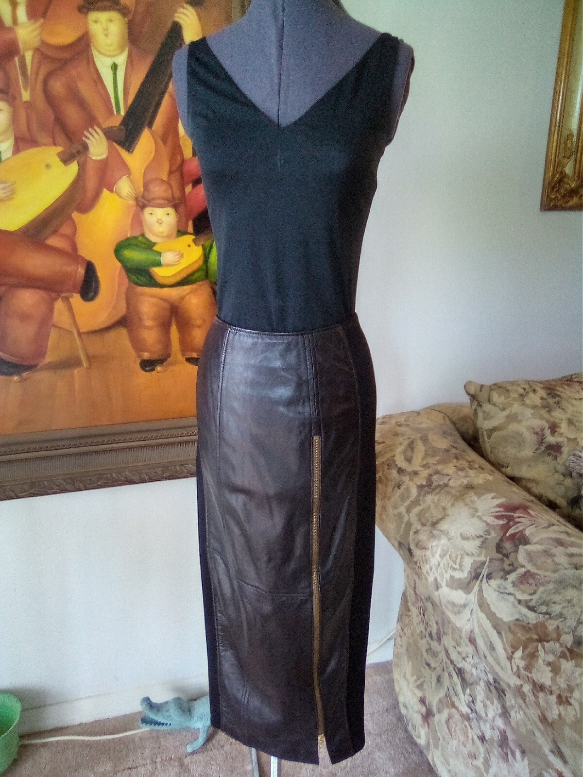 Vintage William B. For Henri Bendel NY Leather Skirt