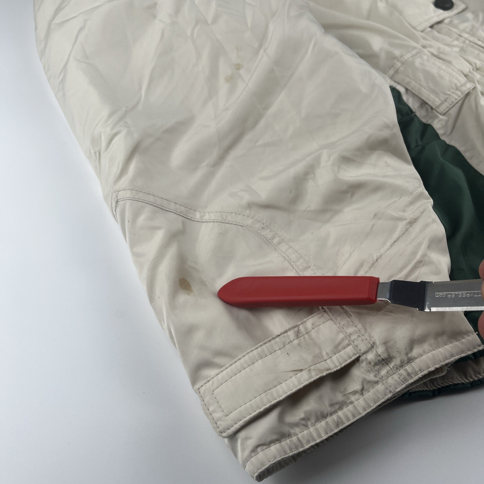 Vintage 90s Columbia Micro-Tex Ski Jacket Women’s XL Colorblock Cream Green