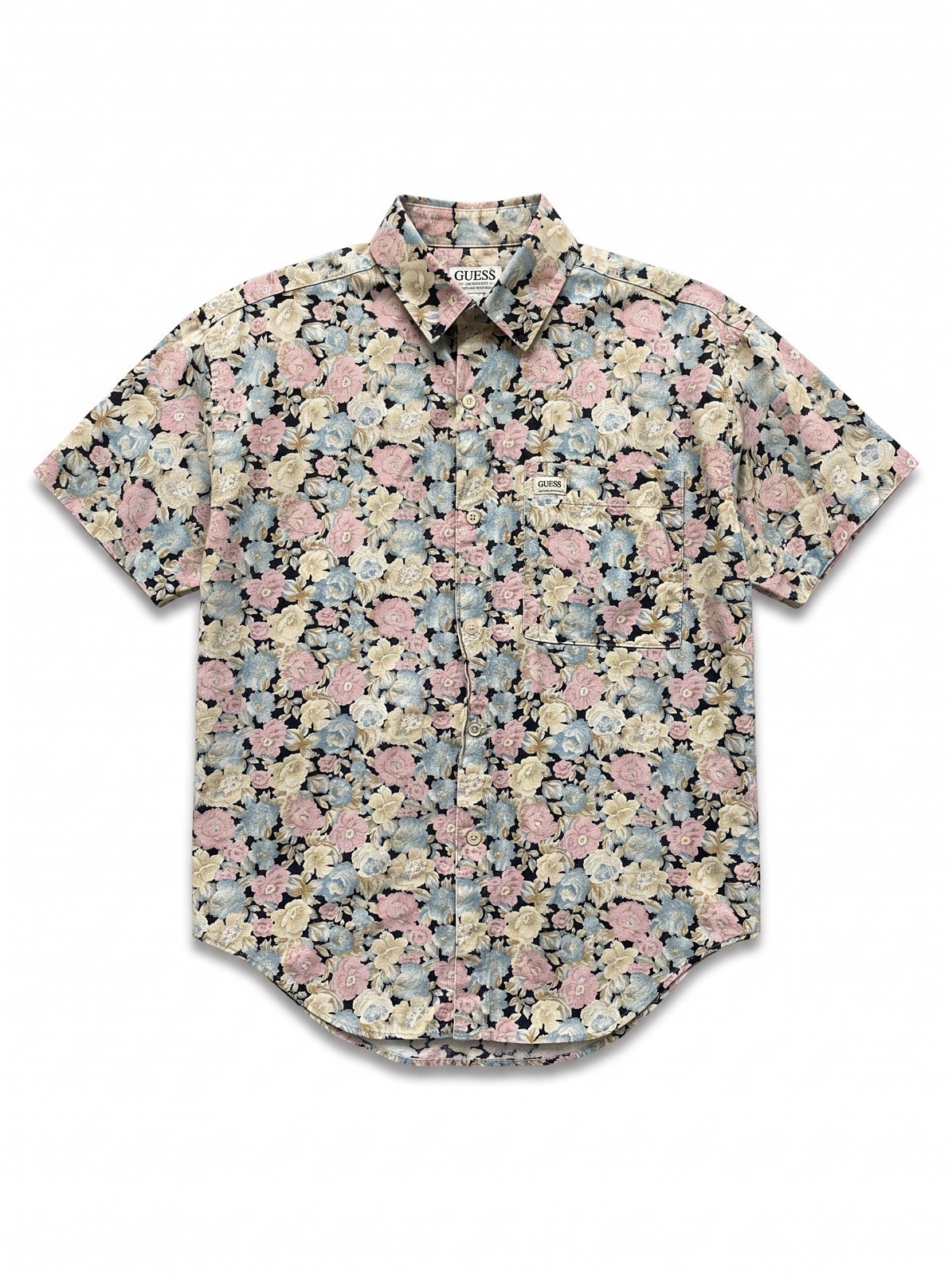 Vintage 1990s Guess by Georges Marciano Floral Short Sleeve Shirt New Wave Small