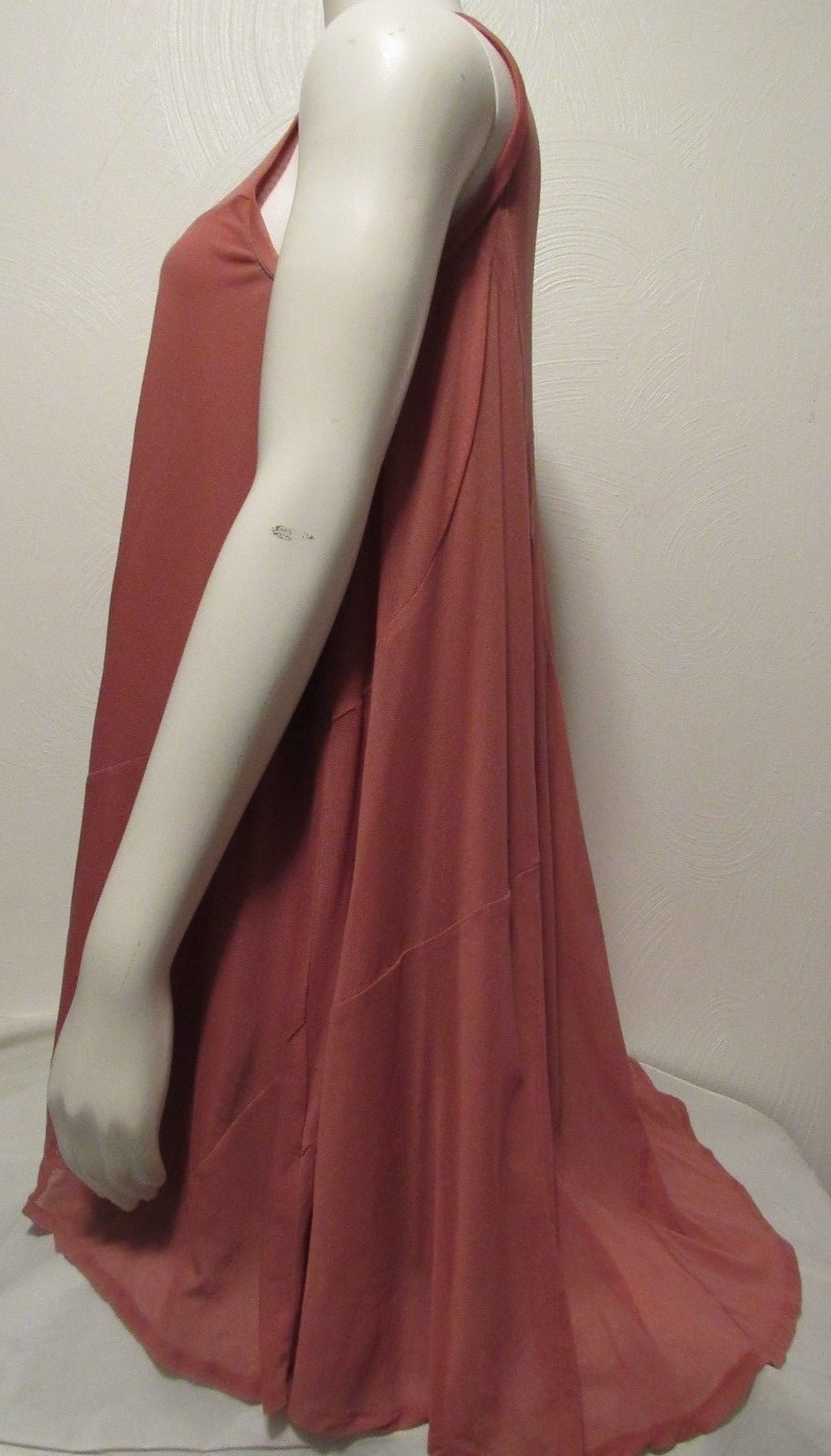 VIVIENNE TAM Dress S Sleeveless Rust Flowey Flare Mesh Nylon Fall Dress