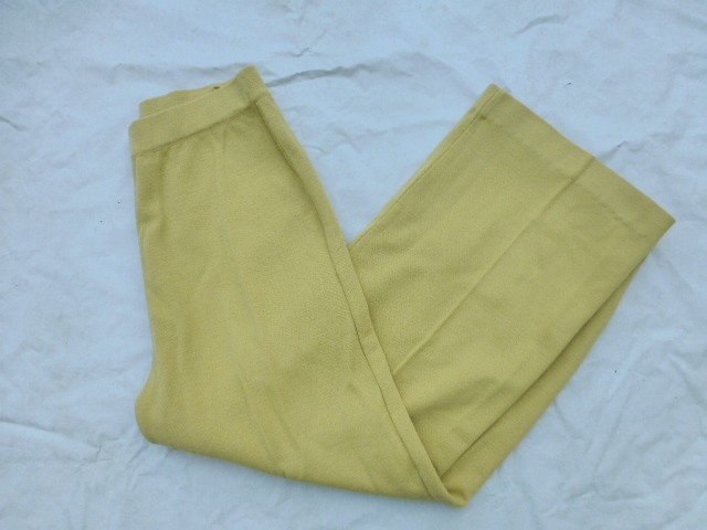 VINTAGE WOMENS VIA CONDOTTI FLORIDA WOOL BLEND PANTS MUSTARD SIZE L #V115