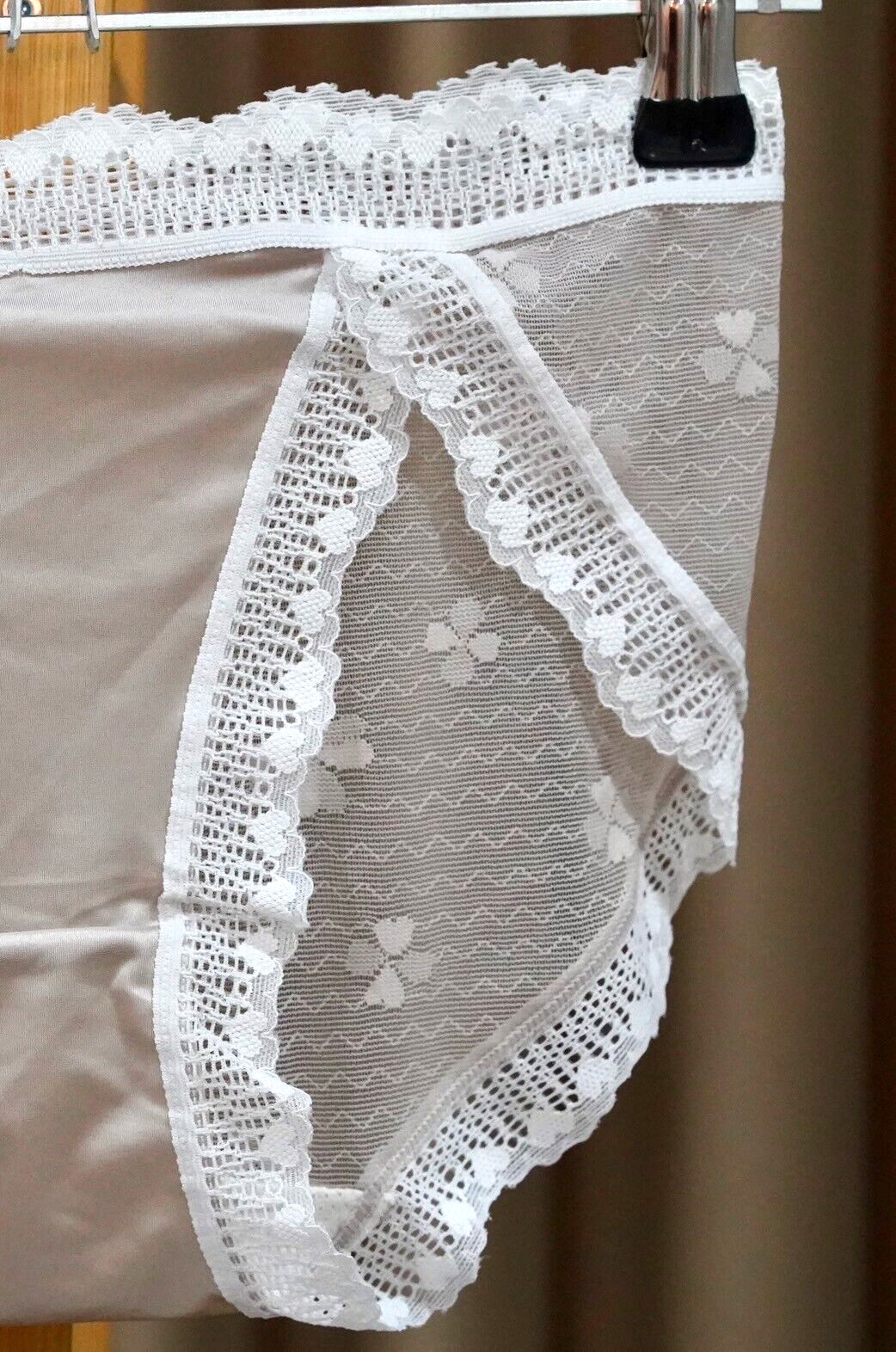 Lot of 3 Sissy Nylon Spandex Panties Sheer Smooth Lace Bikini Hips 32-38″