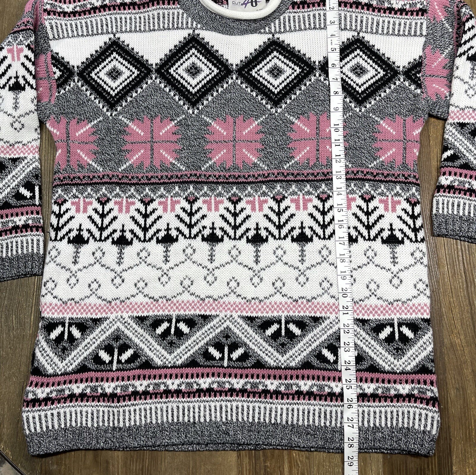 Vintage 80s Sweater Fair Isle by Cut 4 U Size One Size Fits All