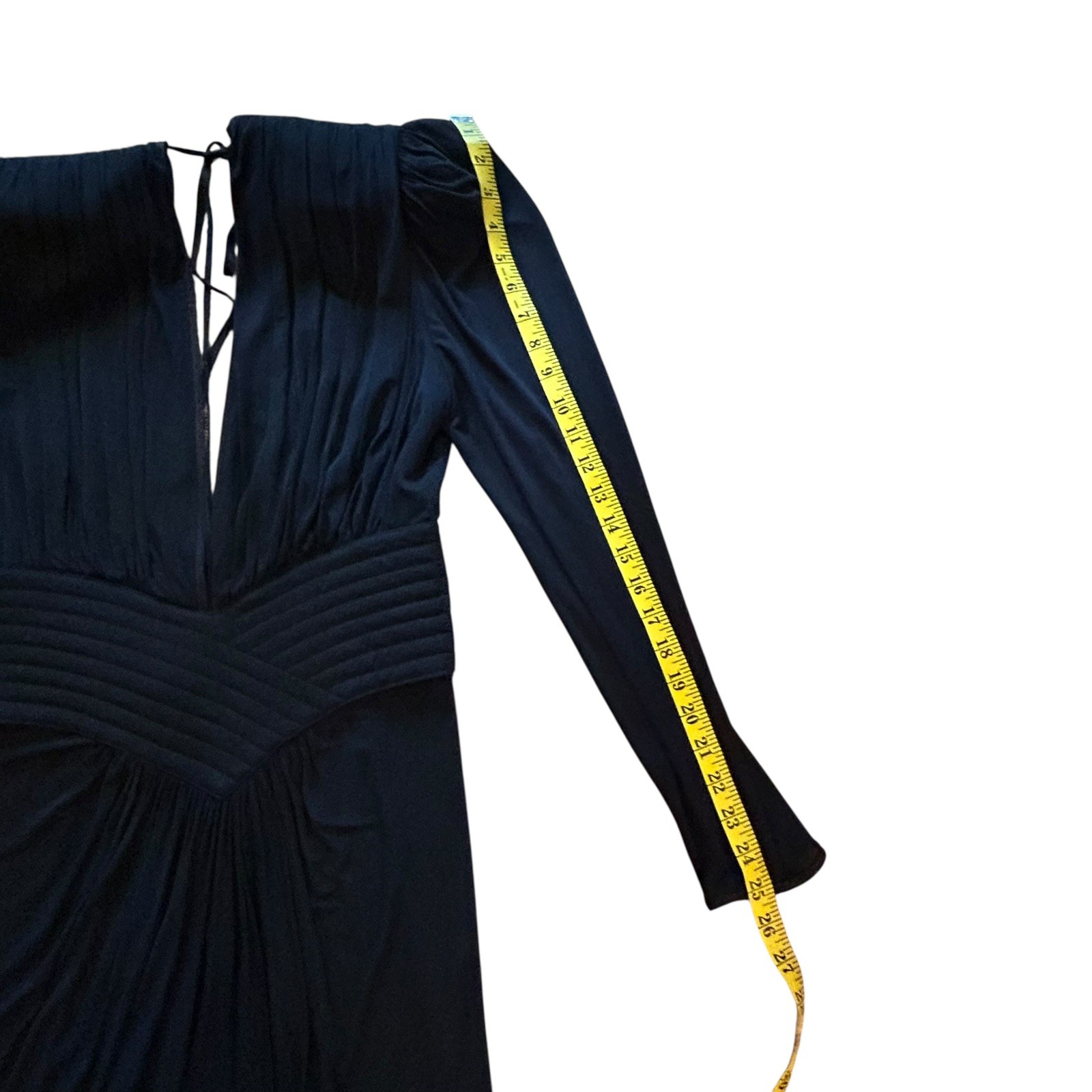 Vintage 1980s Wayne Clark Dress Size 10 Black Plunging Neckline Dynasty Marelle