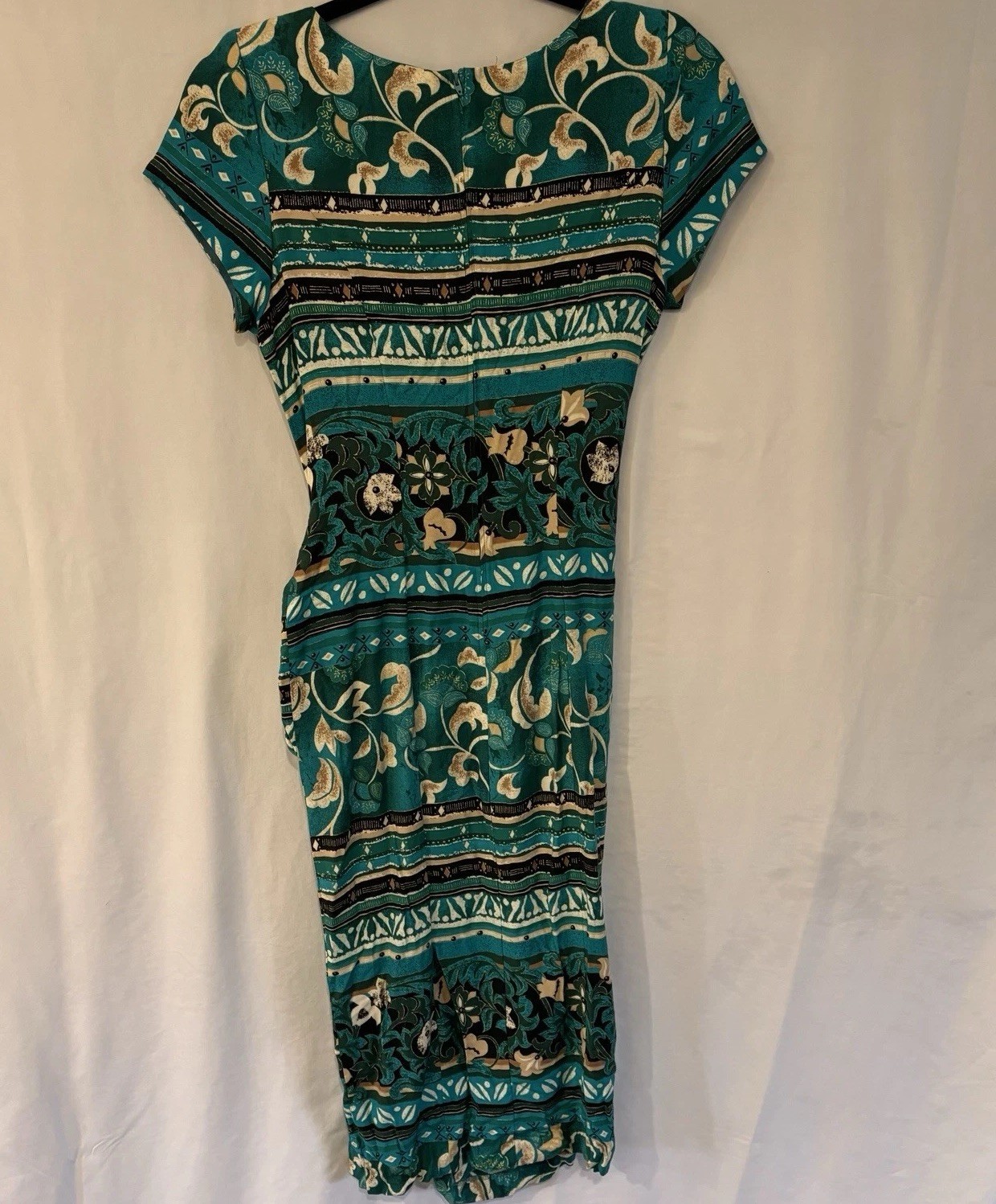 Vintage Jessica Howard Floral Rayon Hawaiian Retro Tiki Dress Sz 12