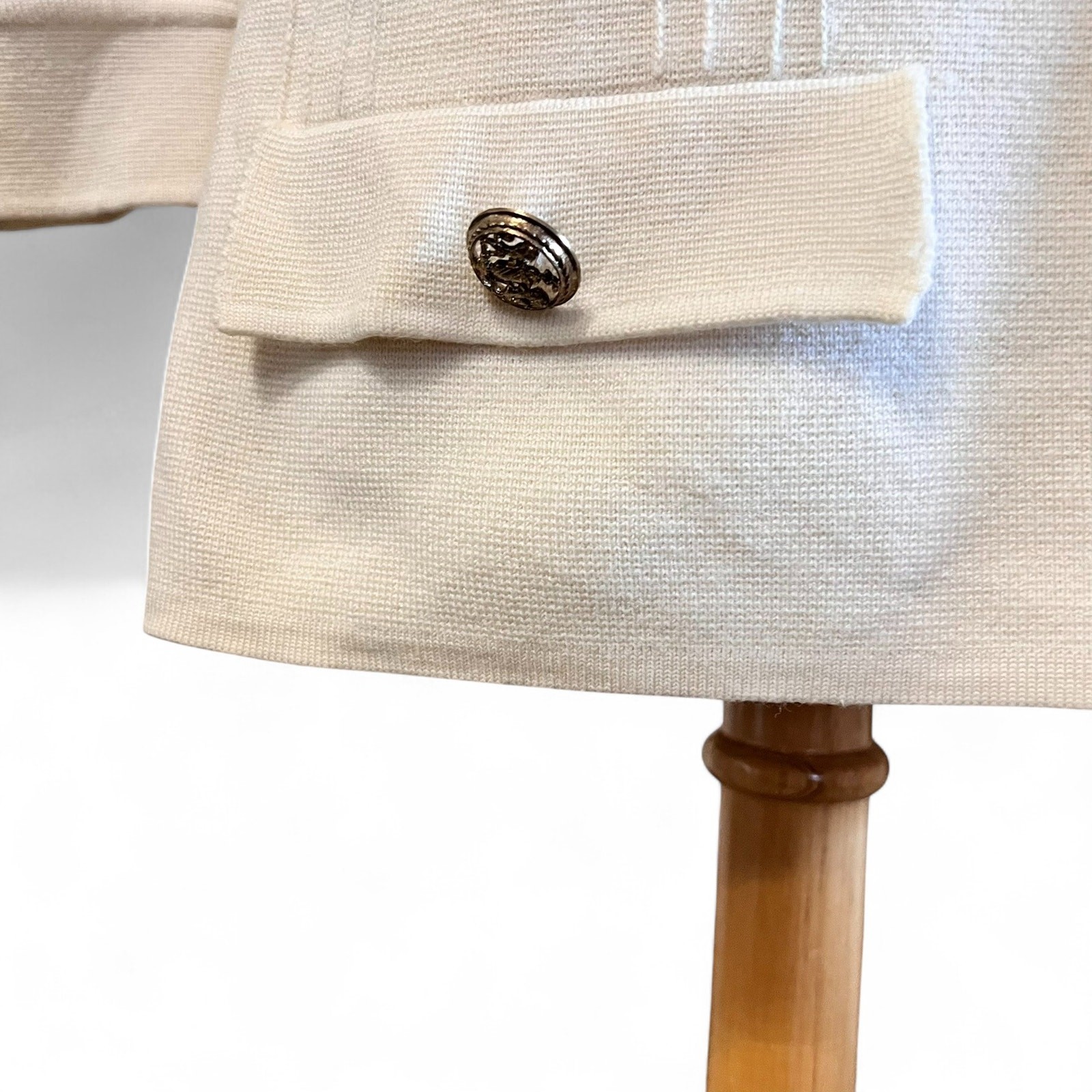 Vintage 60s Mod Ivory Wool Knit Tunic Marco Donati Hong Kong MCM Sz S