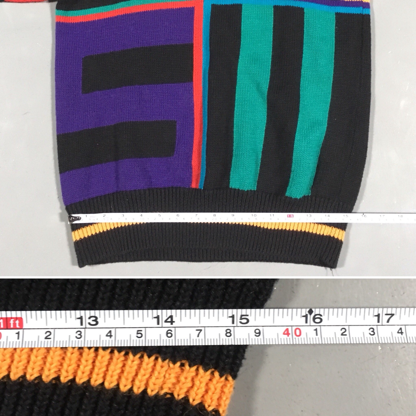 Vintage IB Diffusion Sport Sweater c 1989 Geometic 80s 1980s Size S Small