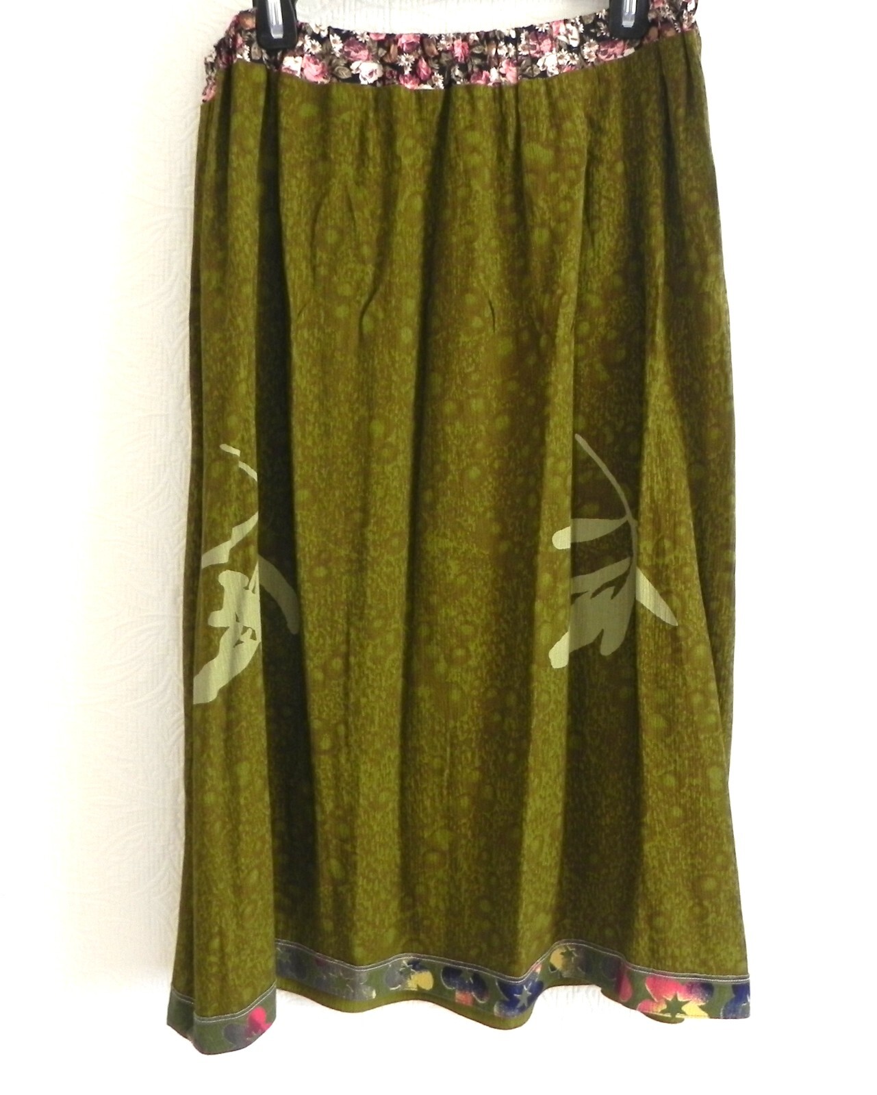 Midnight Velvet 3PC Long Sleeve Duster/Sleeveless Top/Midi Skirt Batik Size 1X